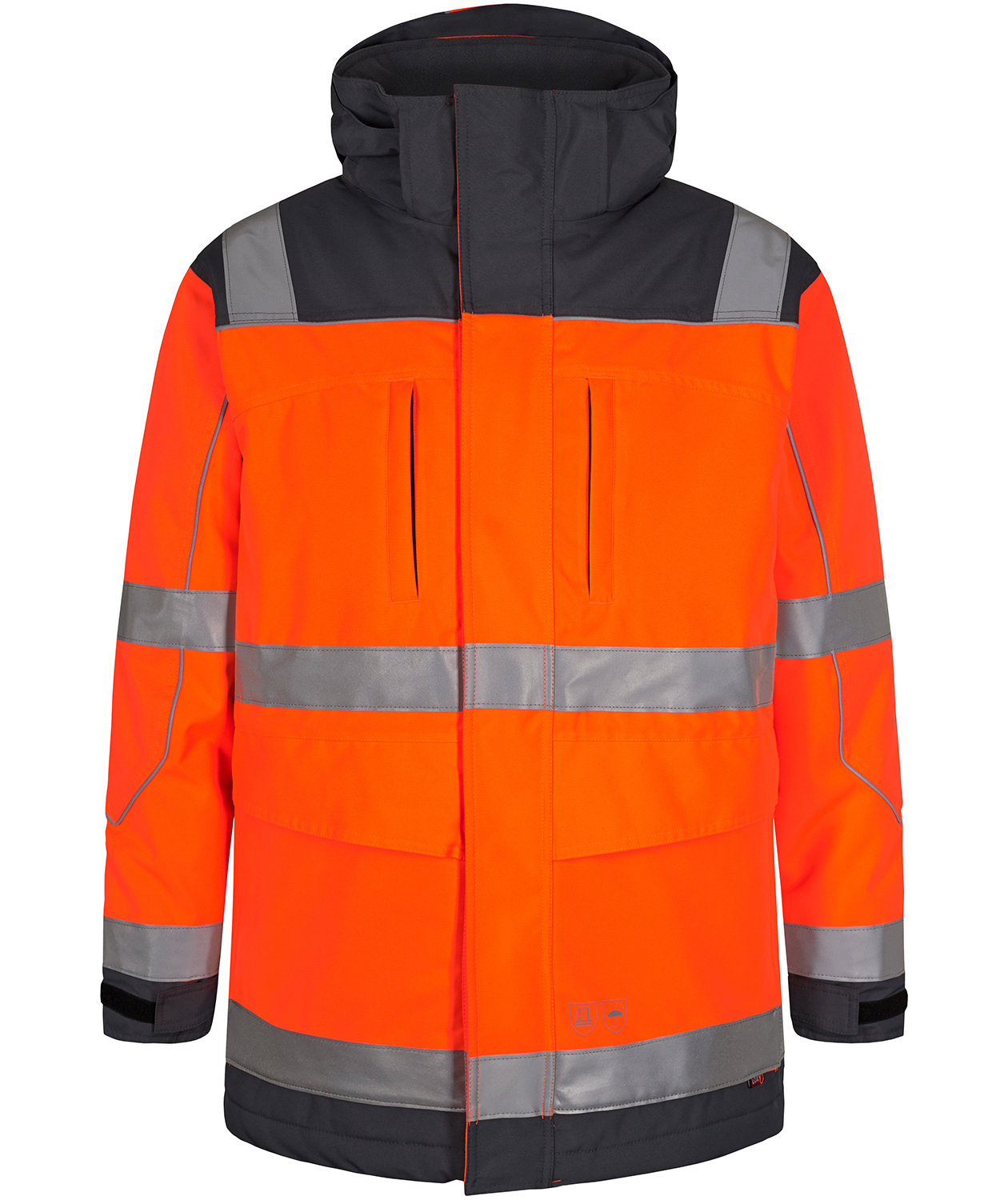 Engel vinter parkas, Varsel orange/Gr&aring;
