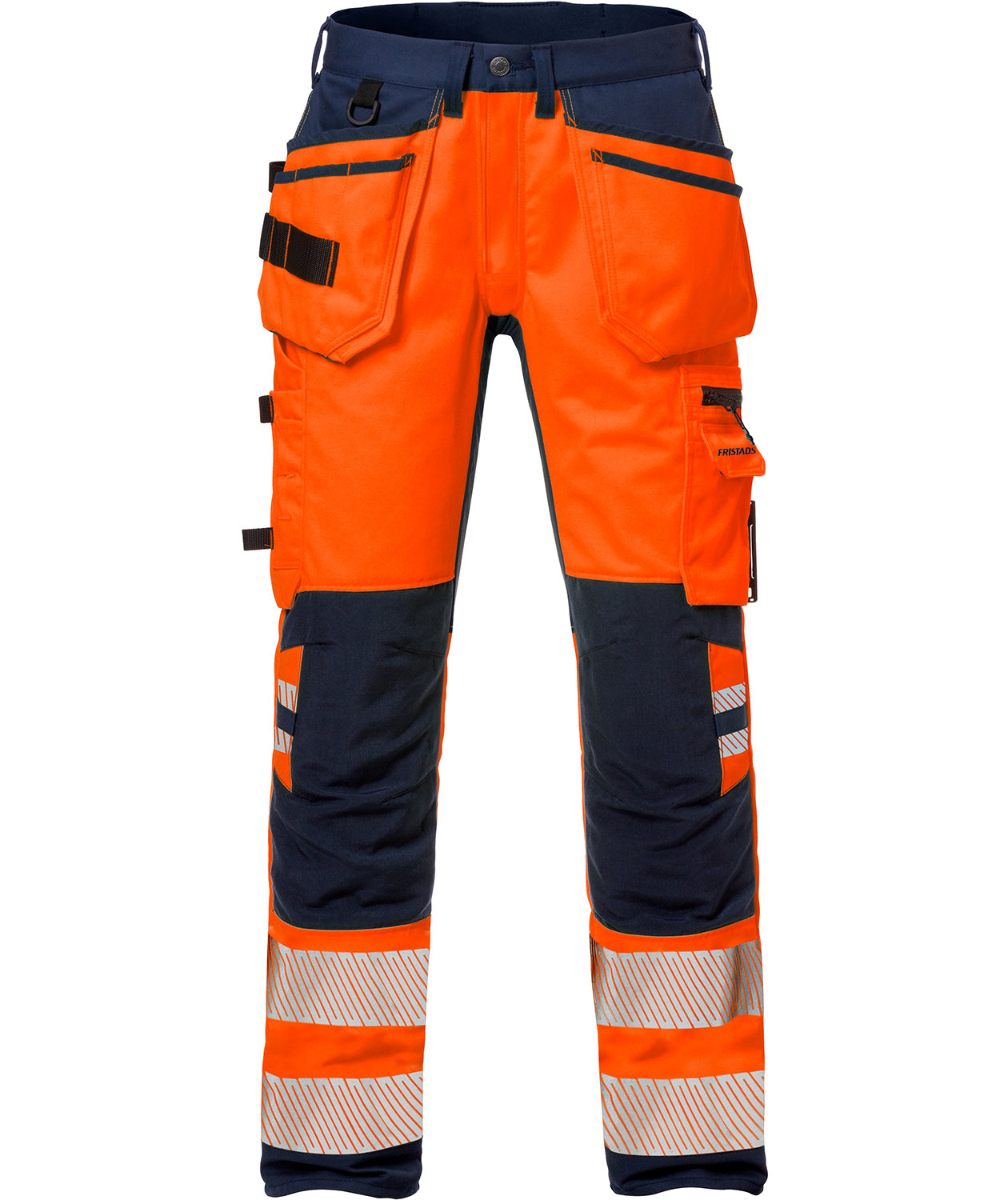 Fristads craftsman trousers 2707 PLU, Hi-vis Orange/Marine, Hi-vis Orange/Marine, swatch