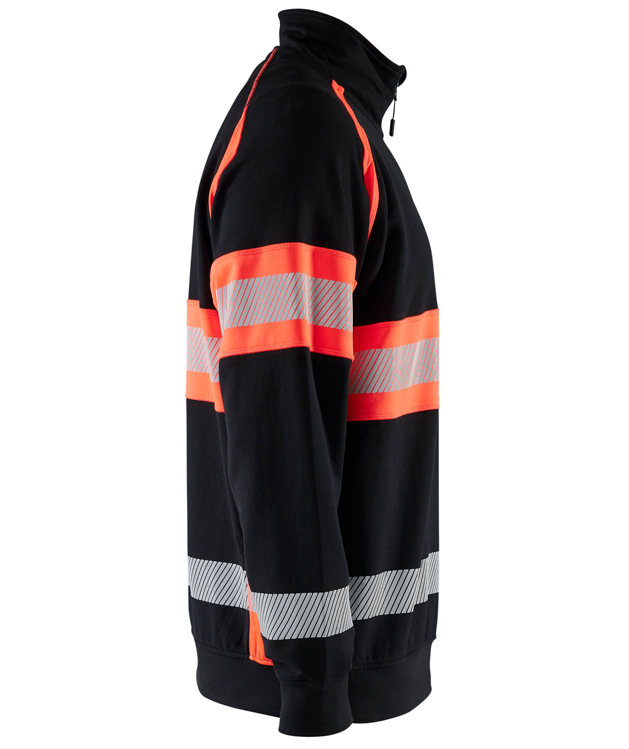 Bl&aring;kl&auml;der half zip sweatshirt, Svart/Varselr&ouml;d, large image number 2