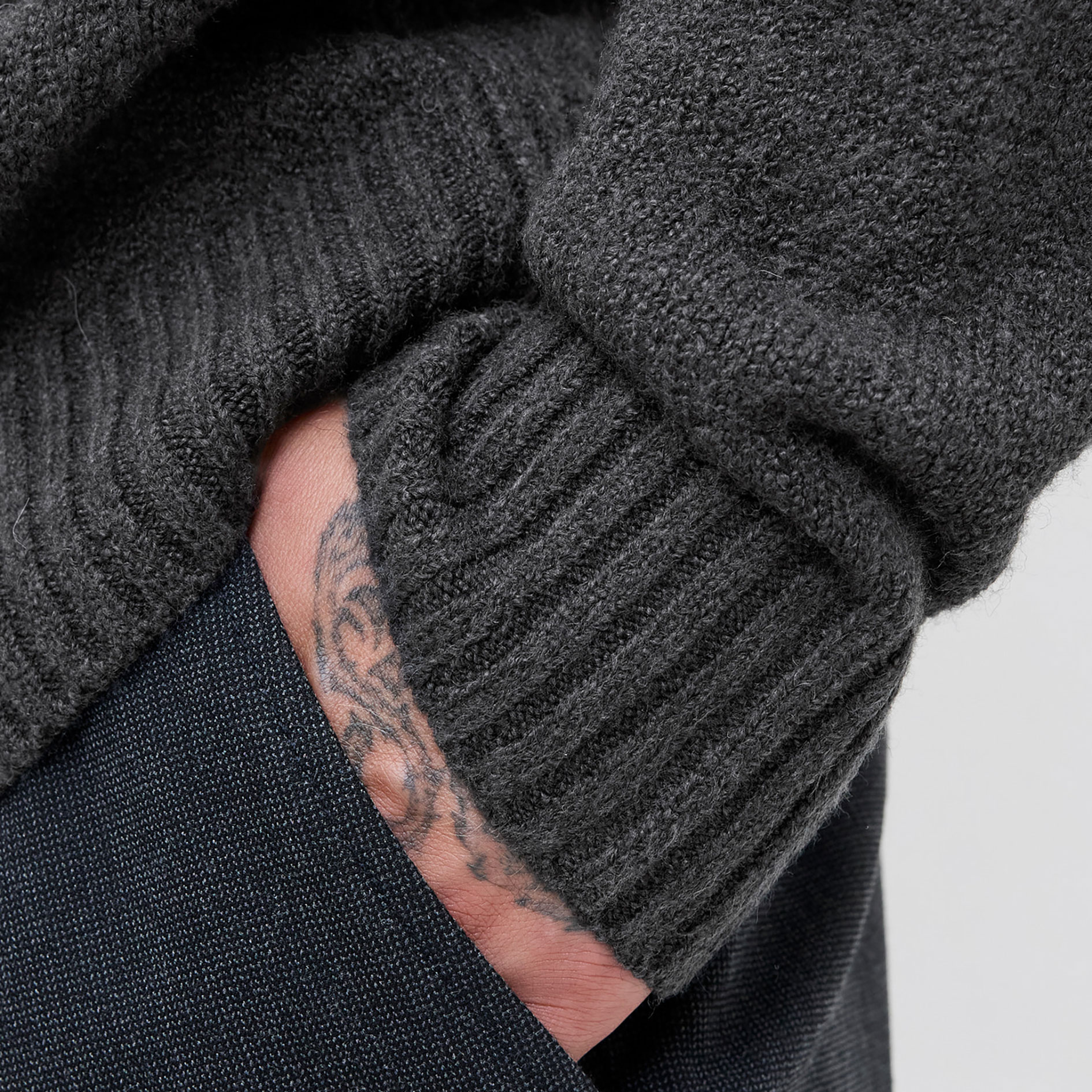 Jack & Jones JJESOHO OLLIE stickad tr&ouml;ja med ull, Asphalt, large image number 4