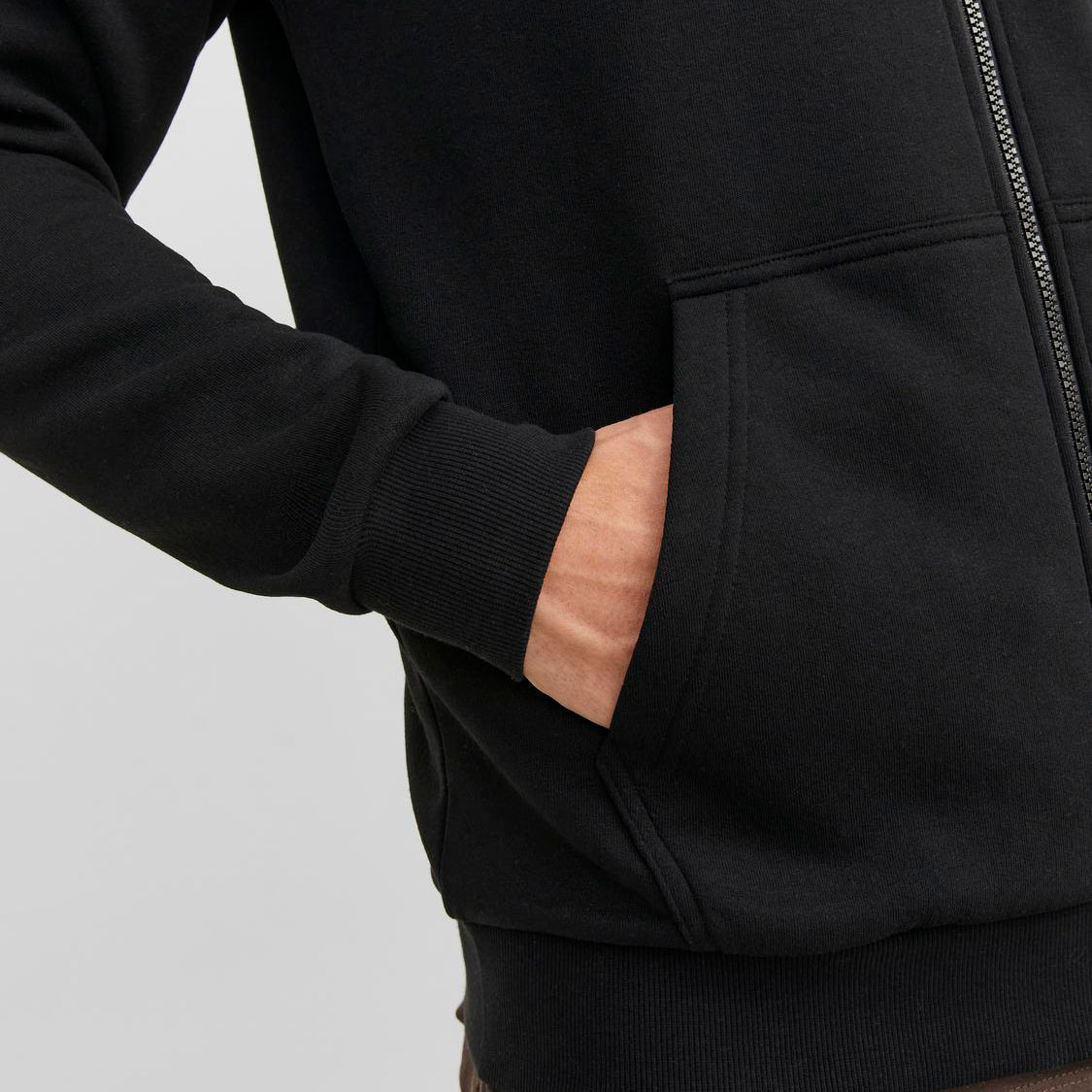 Jack & Jones JJEBRADLEY hettegenser med glidel&aring;s, Black, large image number 4