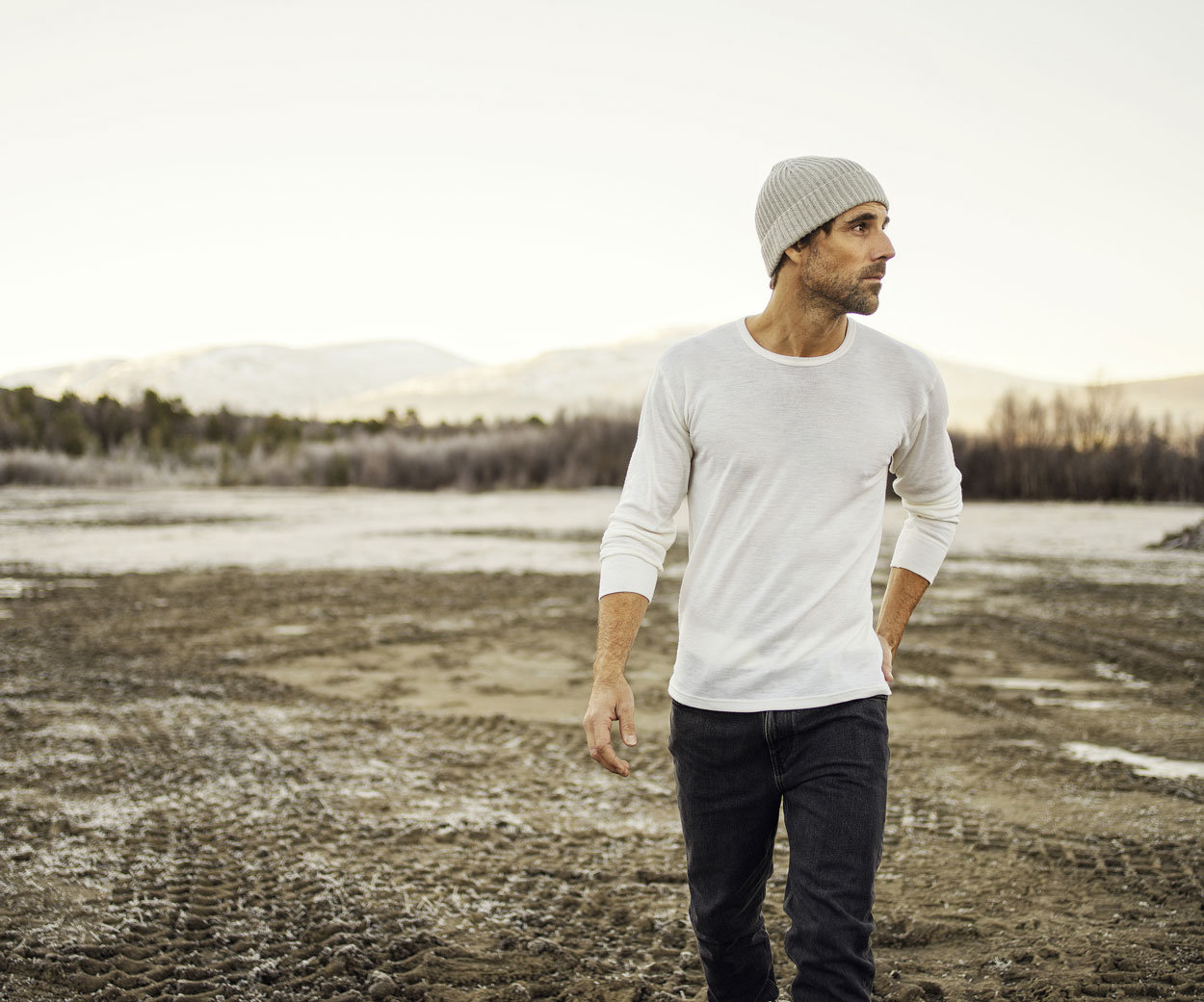 Dovre baselayertr&ouml;ja med merinoull, Vit