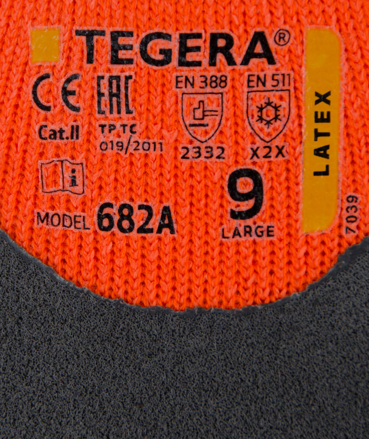 Tegera 682A vinter arbejdshandsker, Hi-vis orange/Gr&aring;
