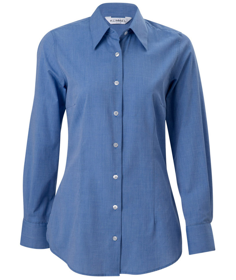 K&uuml;mmel Nicole fil-&aacute;-fil Classic fit dameskjorte, Mellembl&aring;