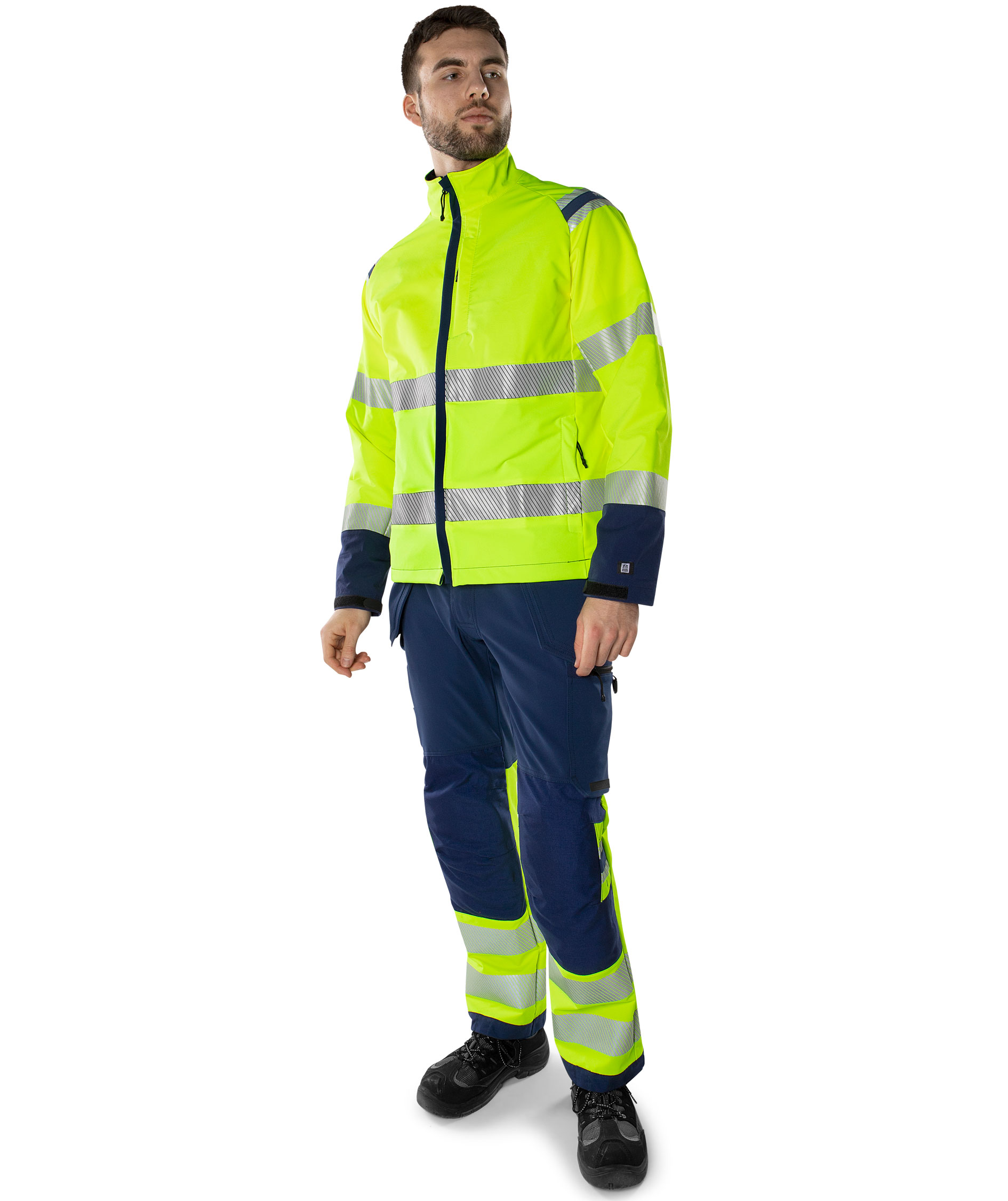 Fristads Green work jacket 4647 GSTP full stretch, Hi-Vis yellow/marine, large image number 1
