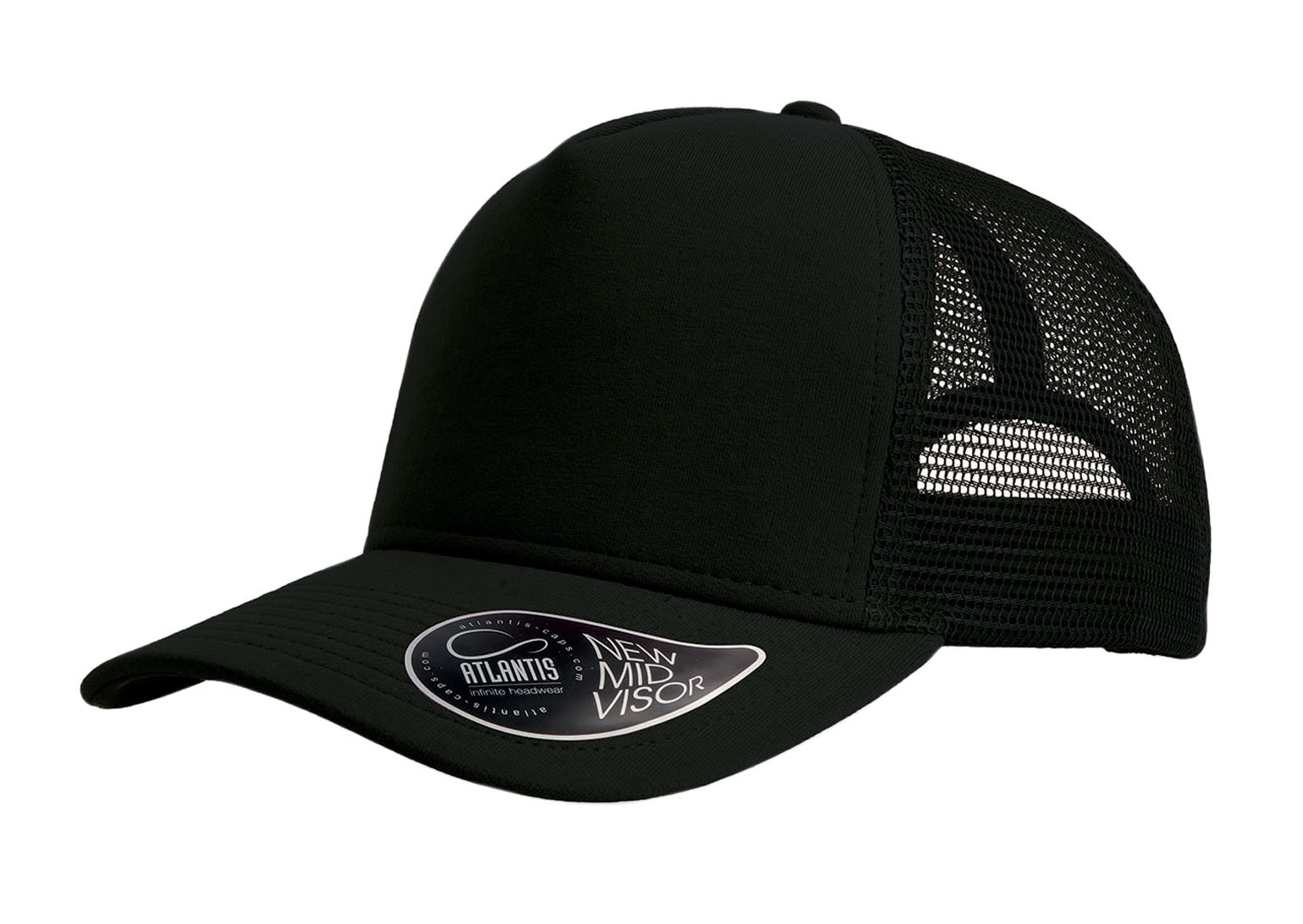 Atlantis Trucker Rapper jersey kep, Black, Black, swatch