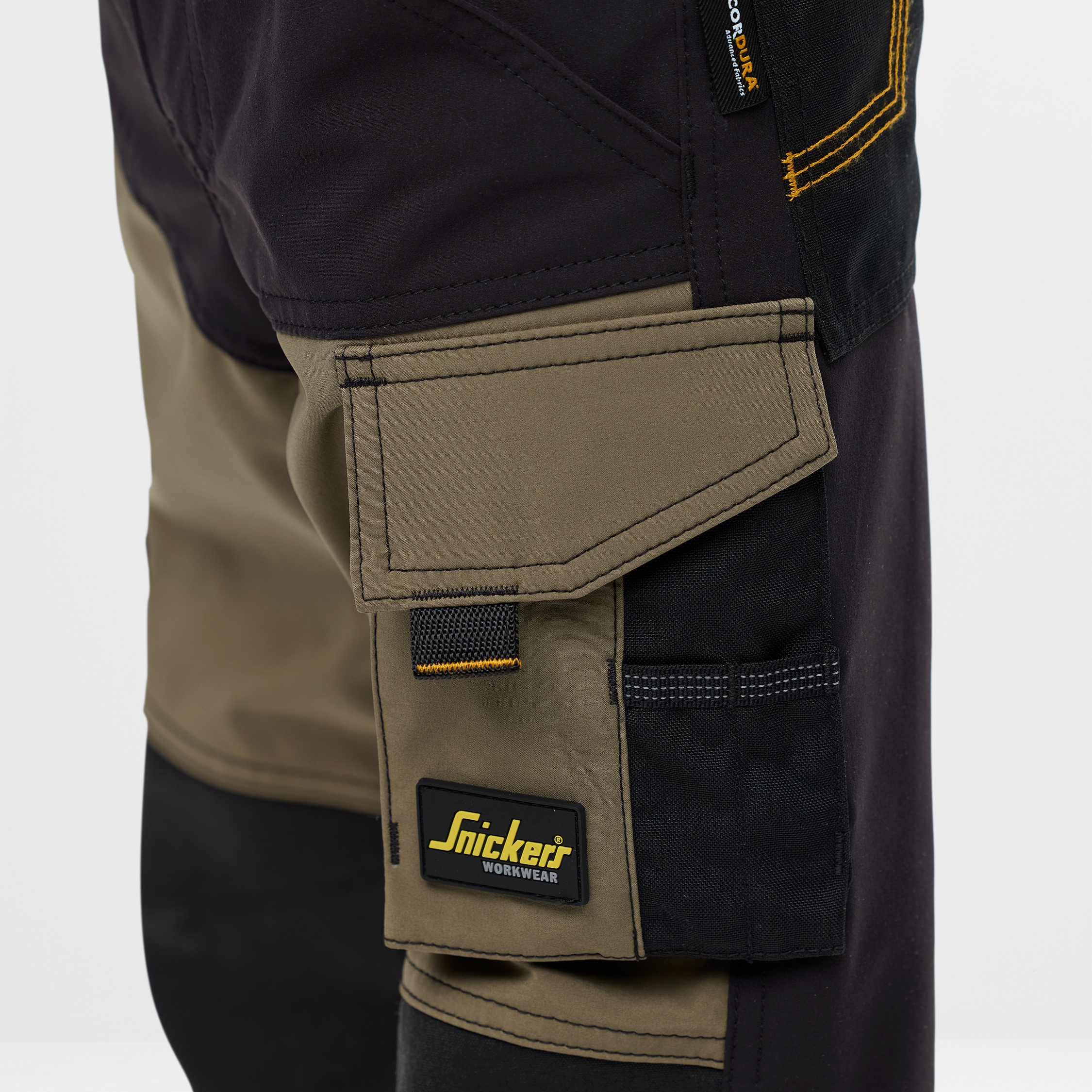 Snickers AllroundWork h&aring;ndv&aelig;rkerbukser 7575 til b&oslash;rn full stretch, Khaki Green/Black, large image number 8