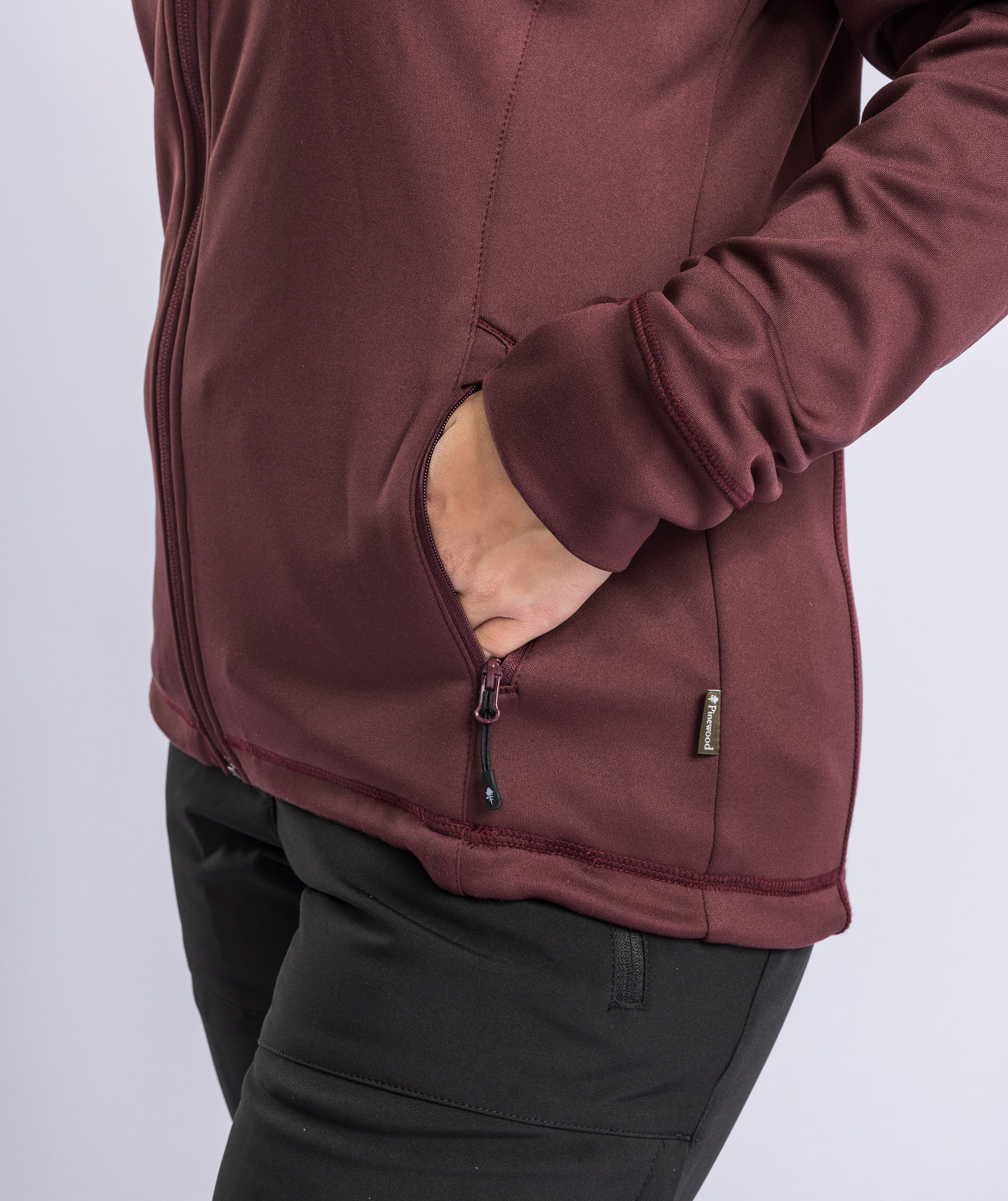 Pinewood Finnveden dame fleecejakke, Earth Plum, large image number 6