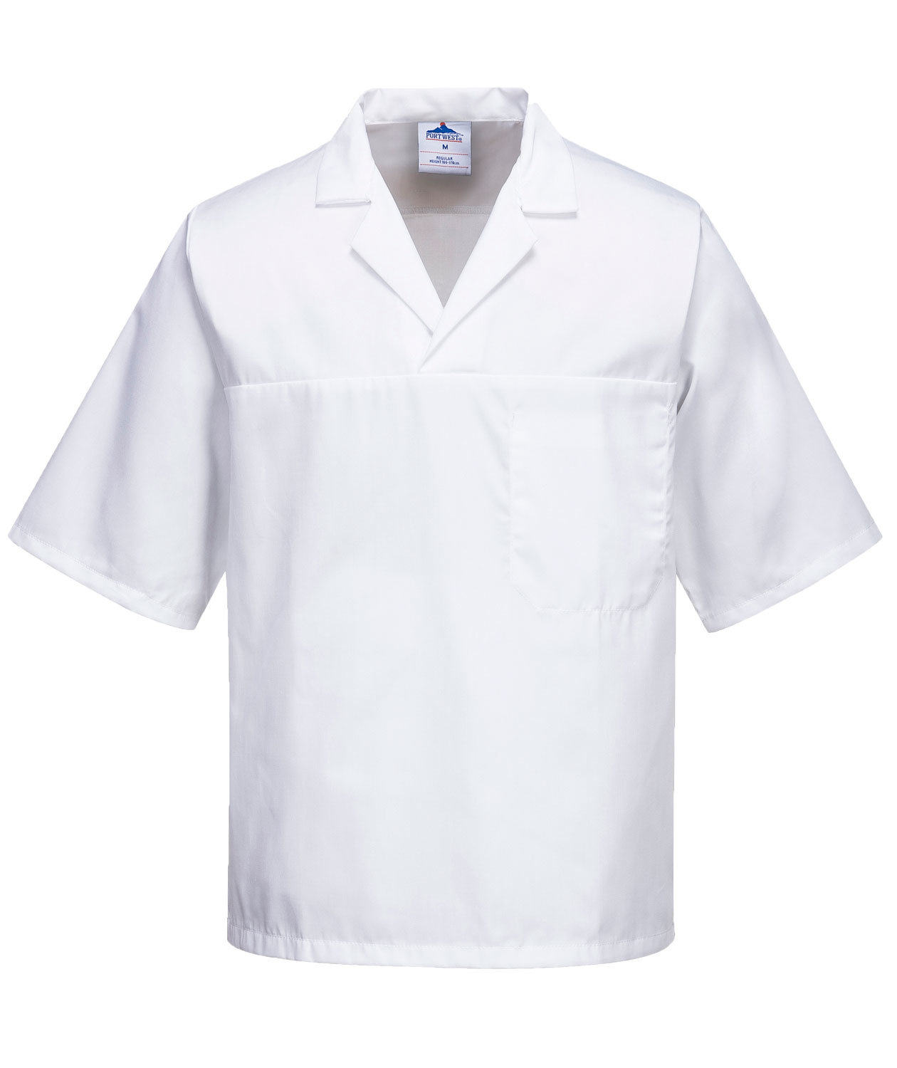 Portwest kort&auml;rmad kockskjorta, Vit