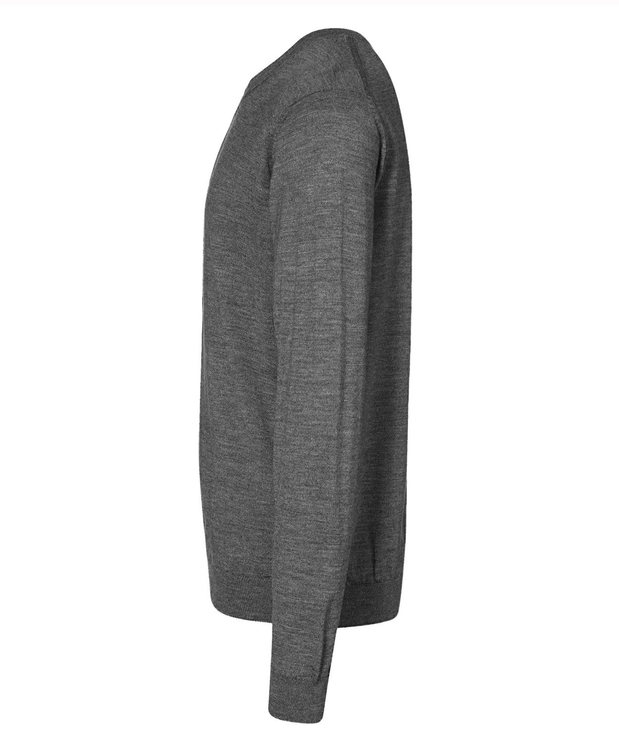 ID striktr&oslash;je med merinould, Lys gr&aring;meleret, large image number 2