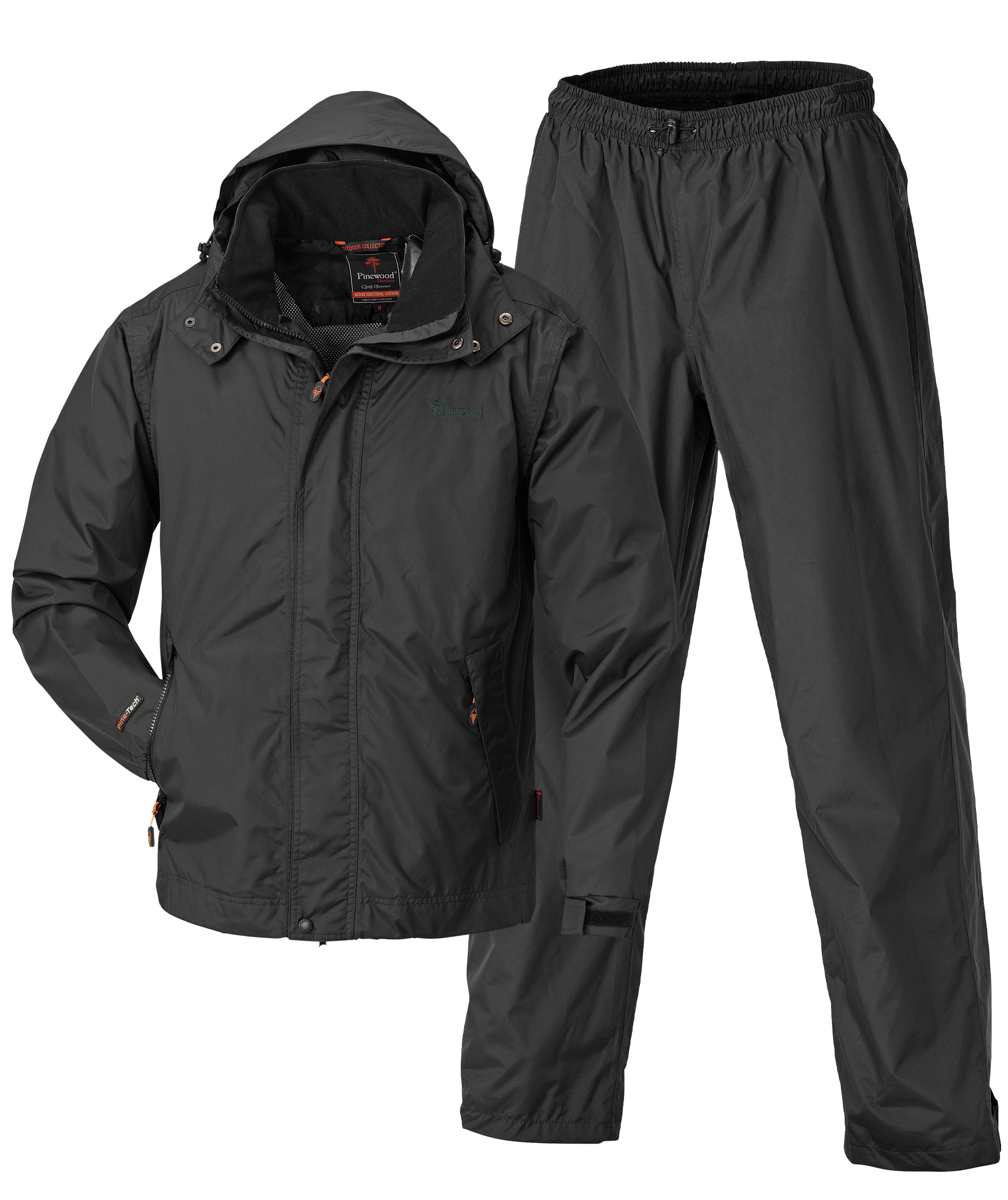 Pinewood Tornado Extreme regnt&oslash;j s&aelig;t, Sort, Sort, swatch