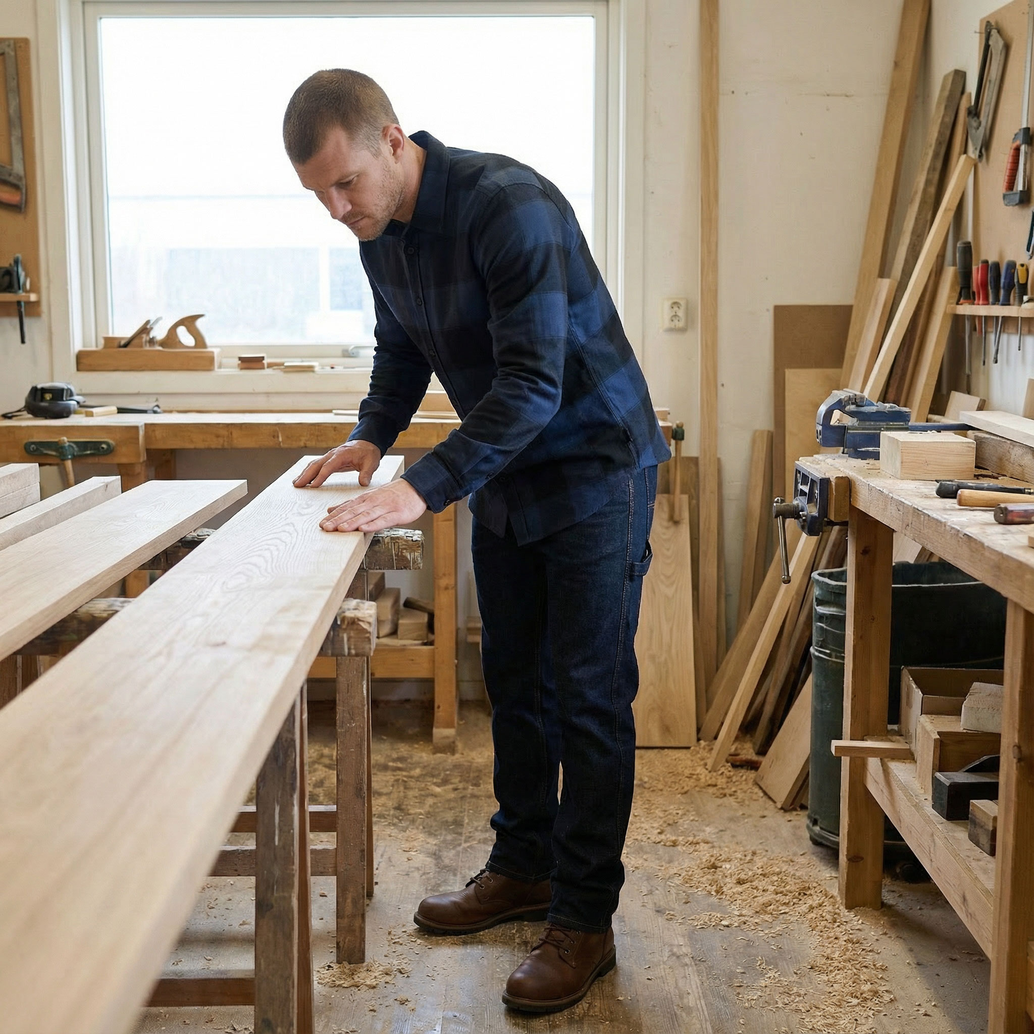 Westborn light flanellskjorta, Blue/Black