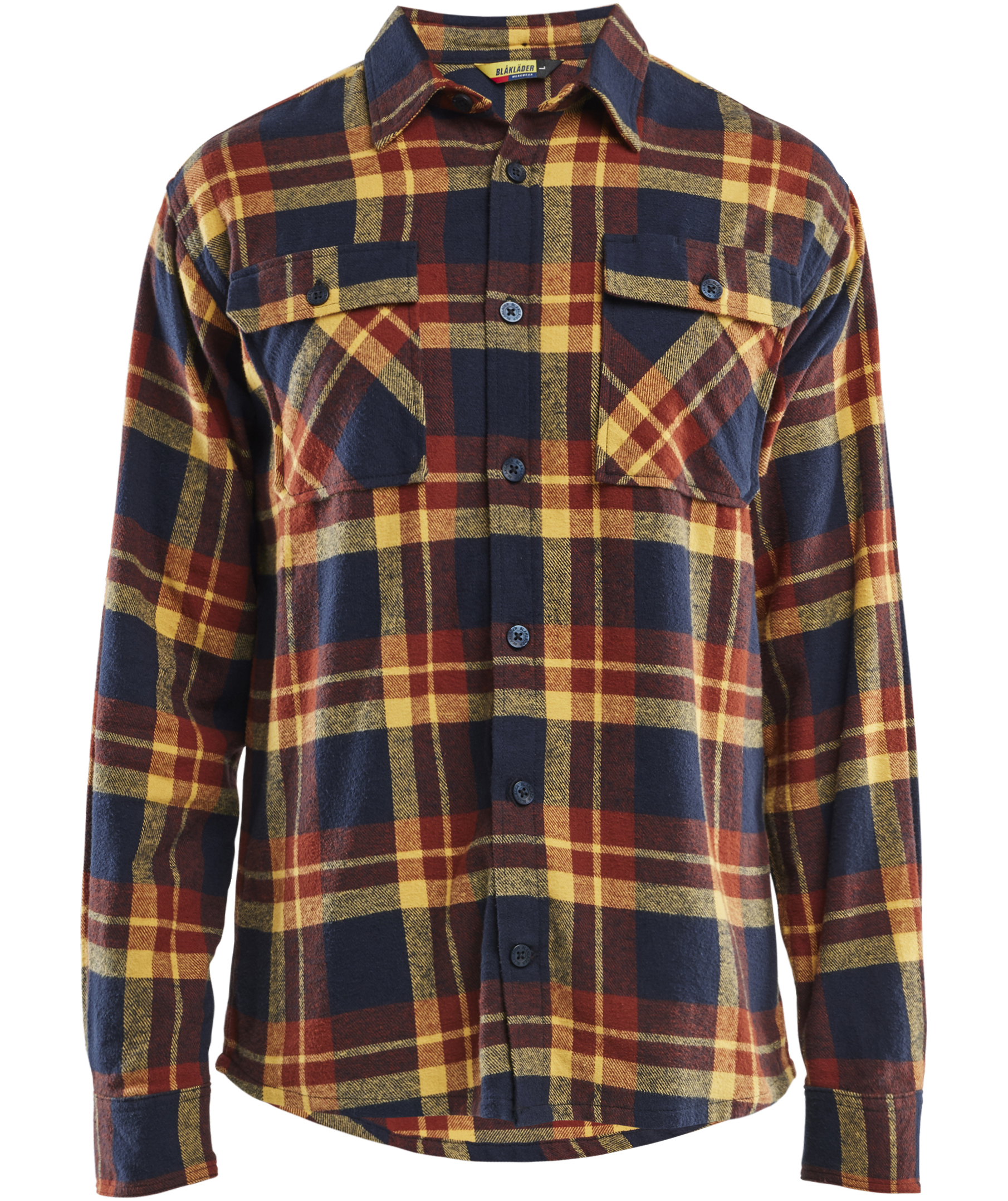 Bl&aring;kl&auml;der Striker flanellskjorta, Br&auml;nt r&ouml;d/M&ouml;rk marin