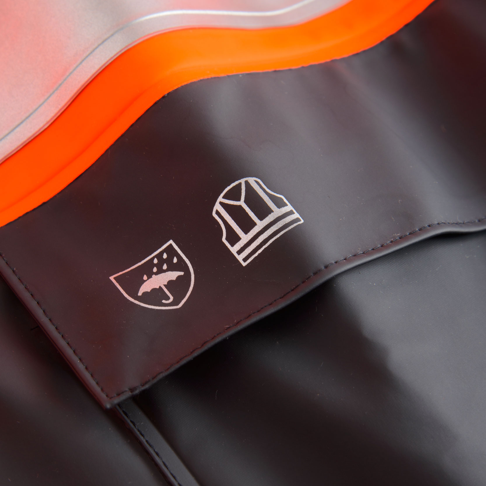 Lyngs&oslash;e PU/PVC regnjacka, Varsel Orange/Marinbl&aring;, large image number 3