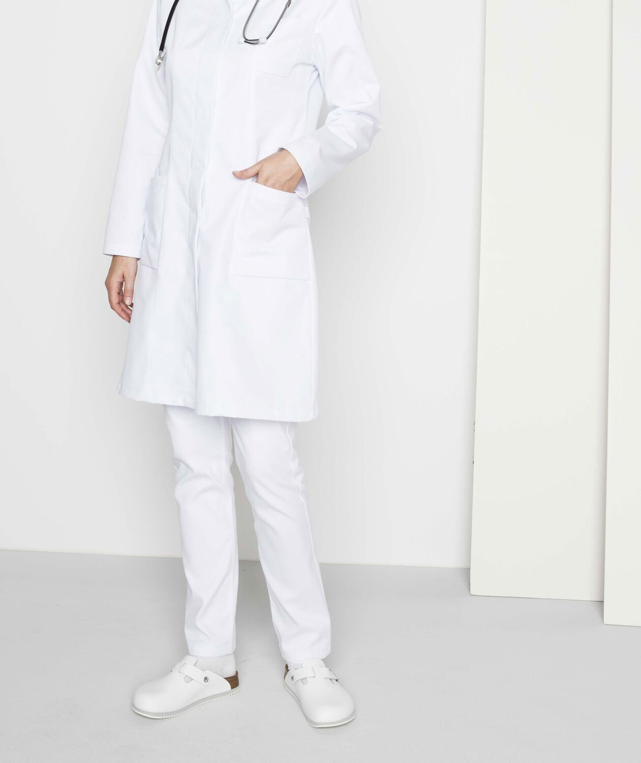 Birkenstock Boston Supergrip Narrow Fit sandaler, Hvid