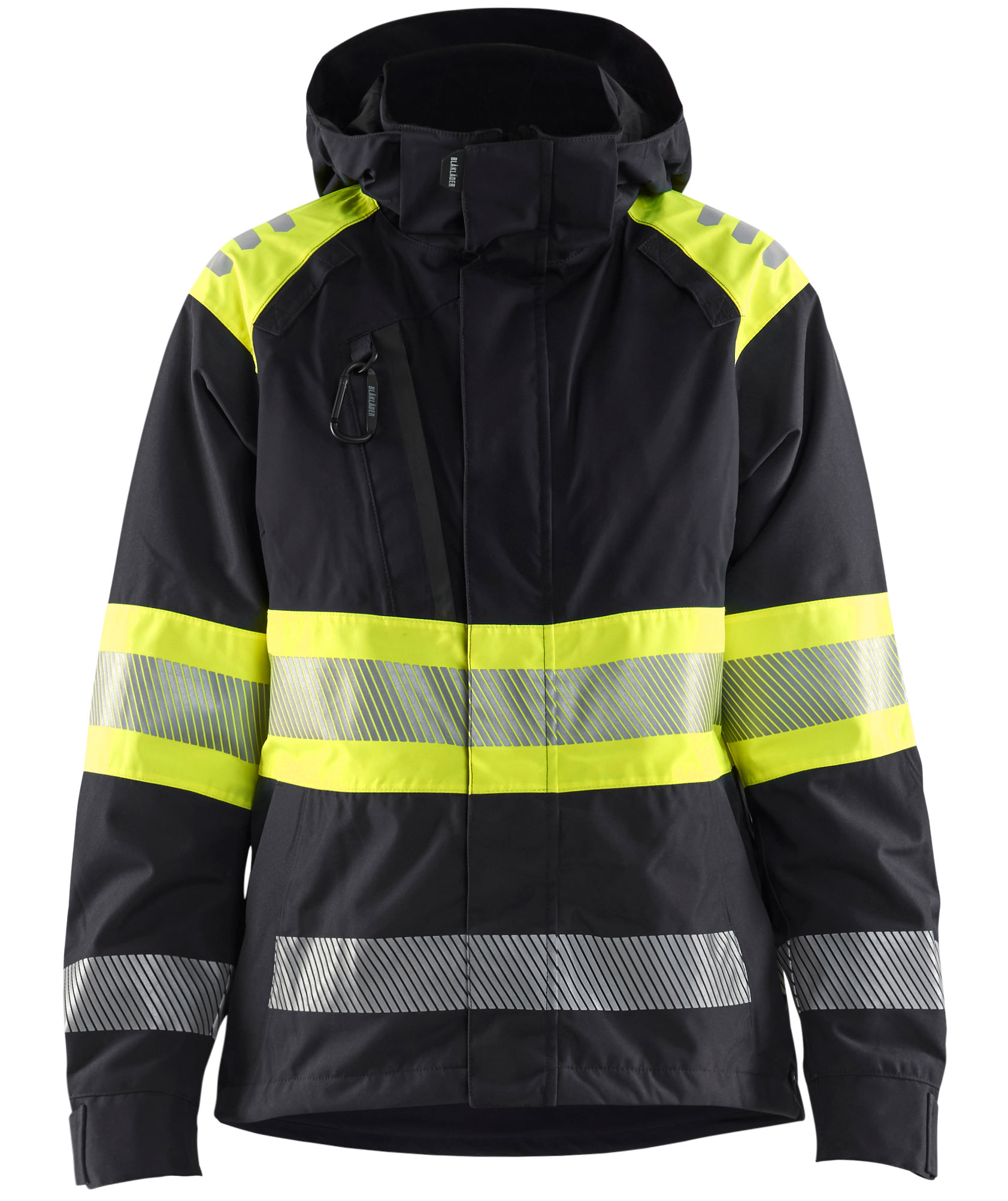 Bl&aring;kl&auml;der dame skalljakke, Svart/Hi-Vis Gul