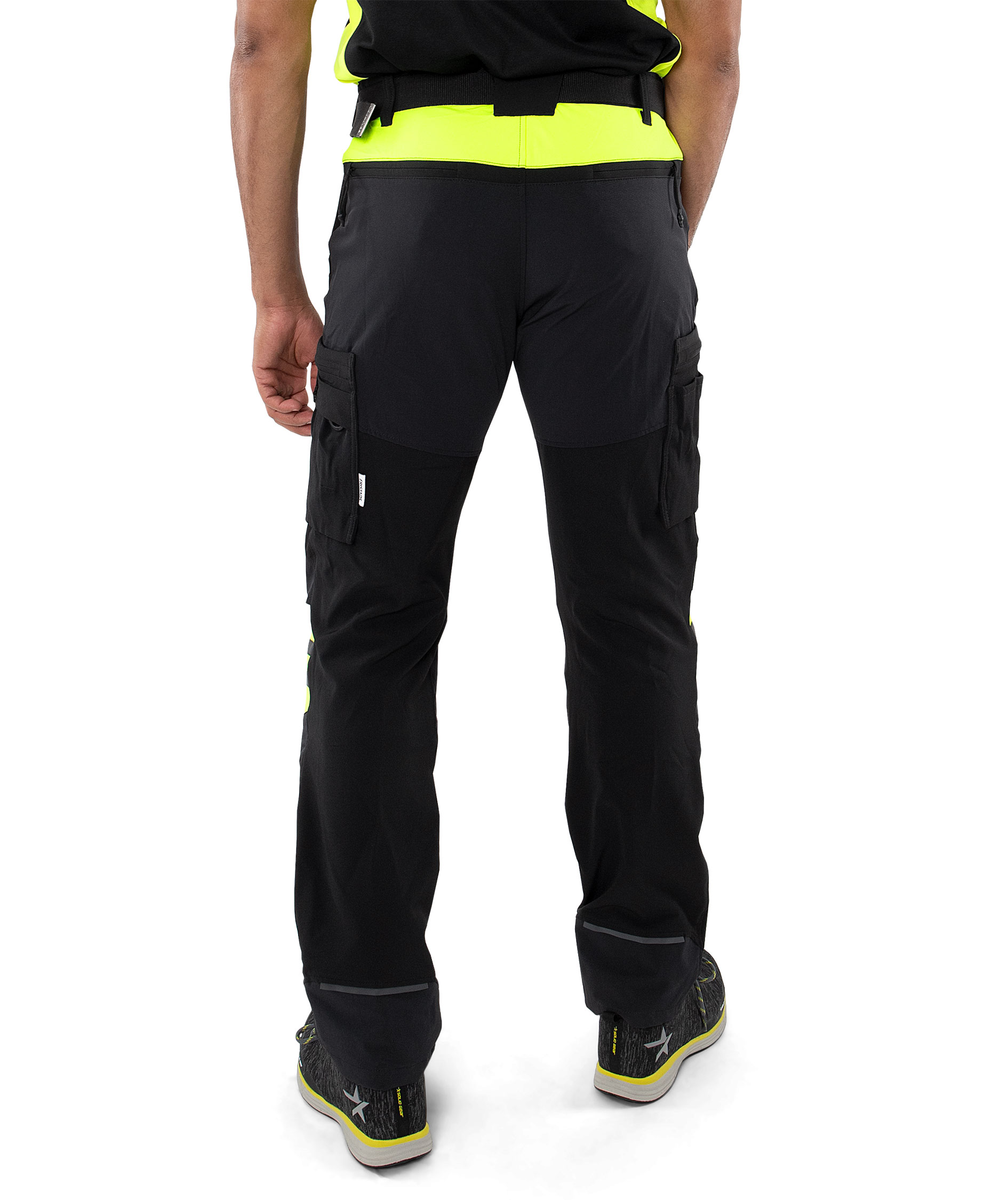 Fristads arbetsbyxa 2653 LWS full stretch, Svart/Varselgul, large image number 2