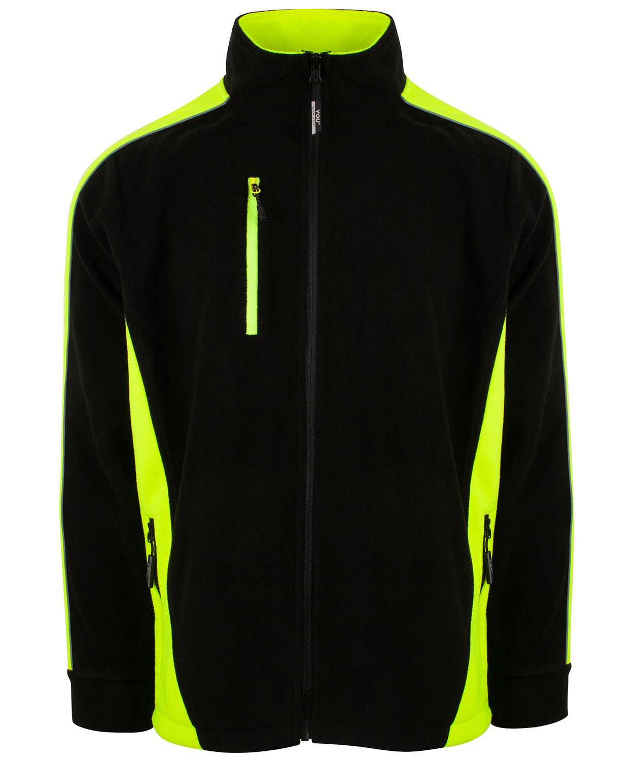 YOU Darlington Pro fleecejacka, Svart/Varselgul