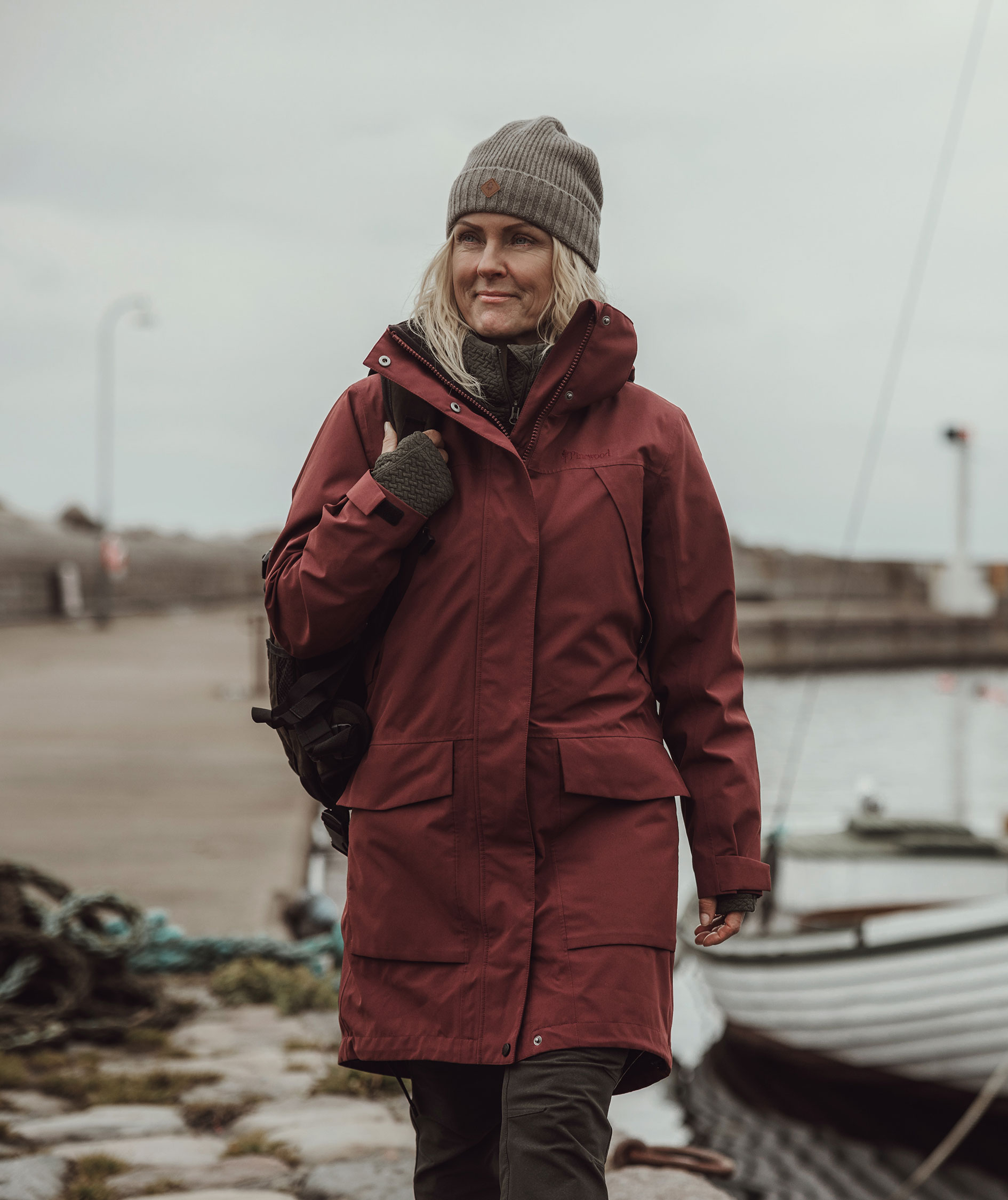 Pinewood dame regnparka, Earth Plum