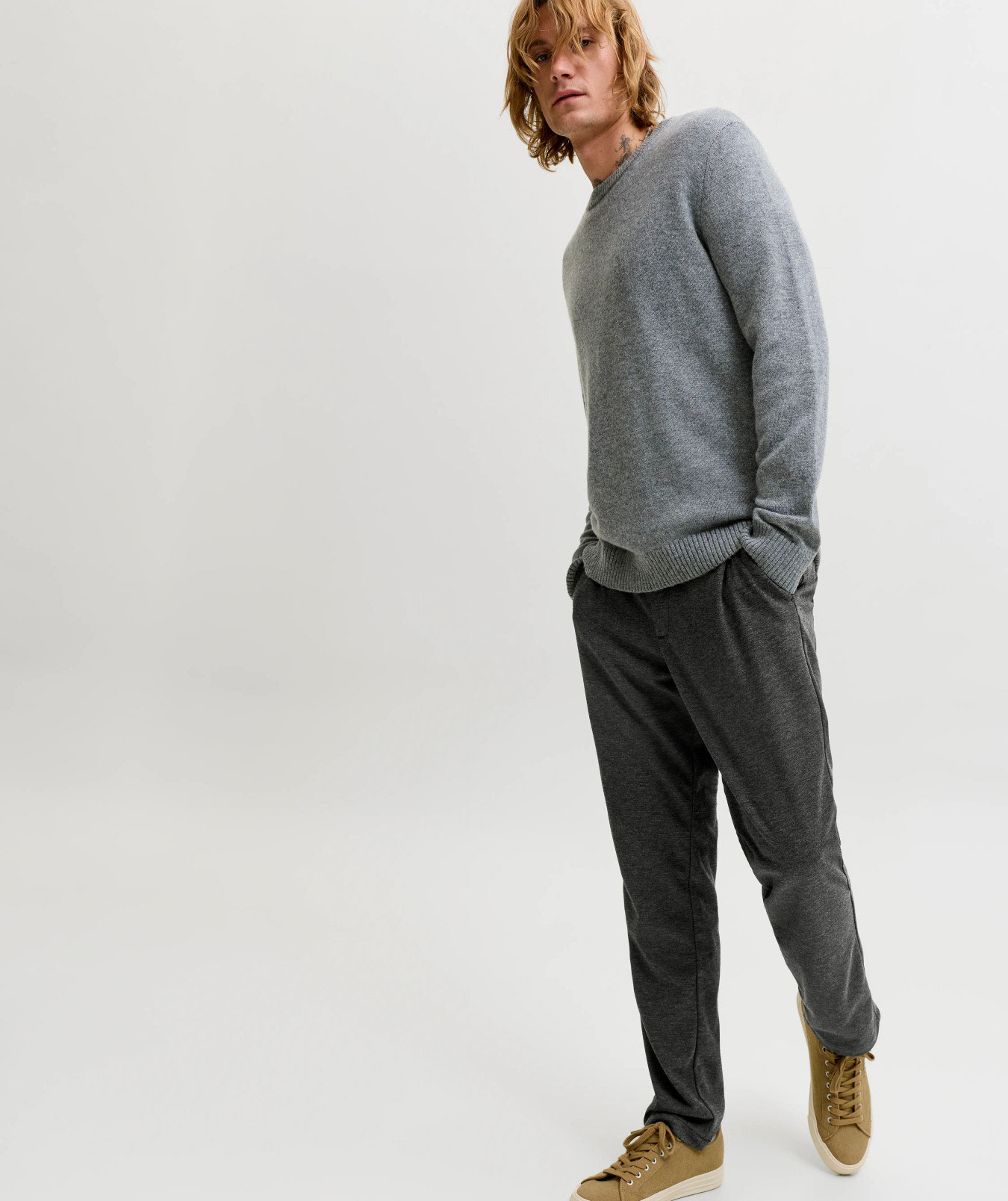 Jack & Jones JPSTOLLIE DEVON chinos, Dark Grey Melange, large image number 7