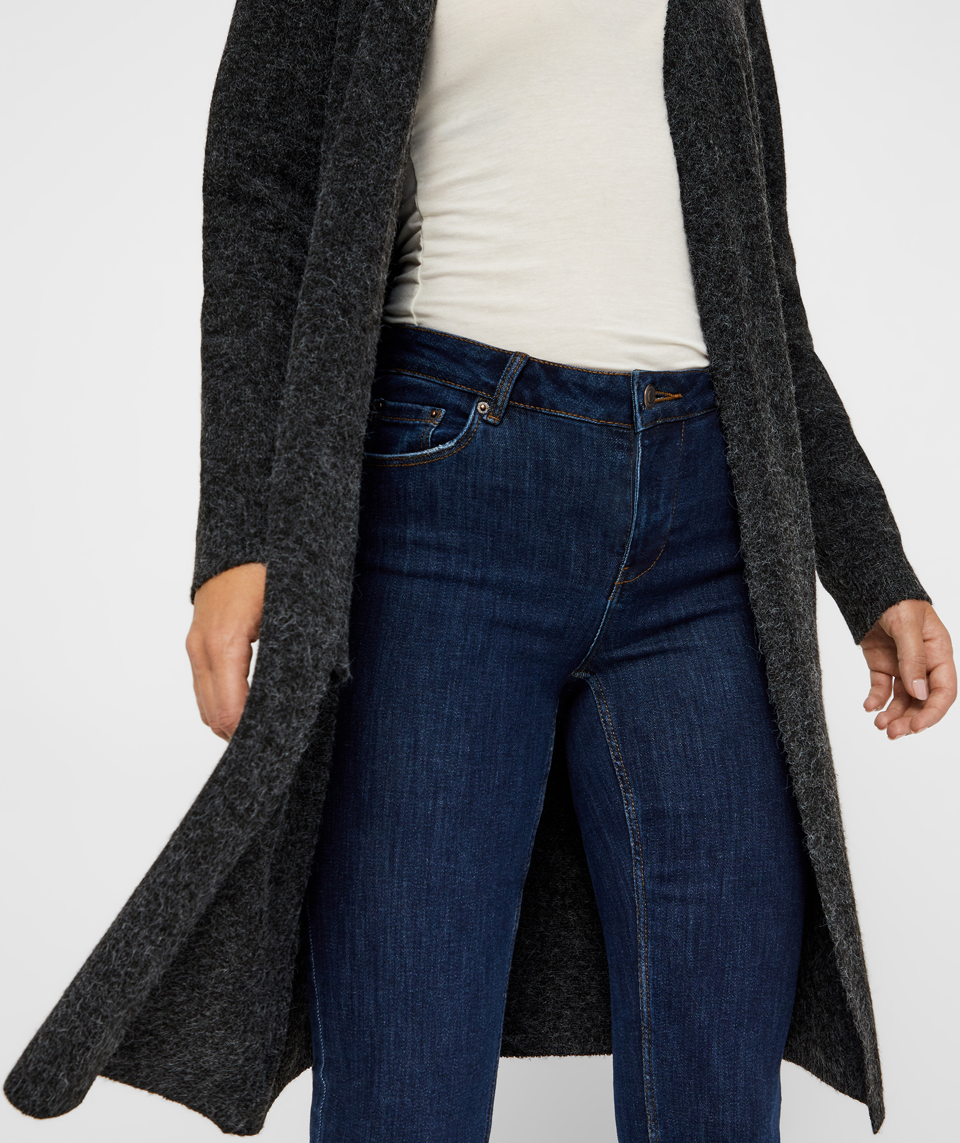 Vero Moda VMDOFFY l&aring;ng stickad cardigan dam, Black, large image number 4