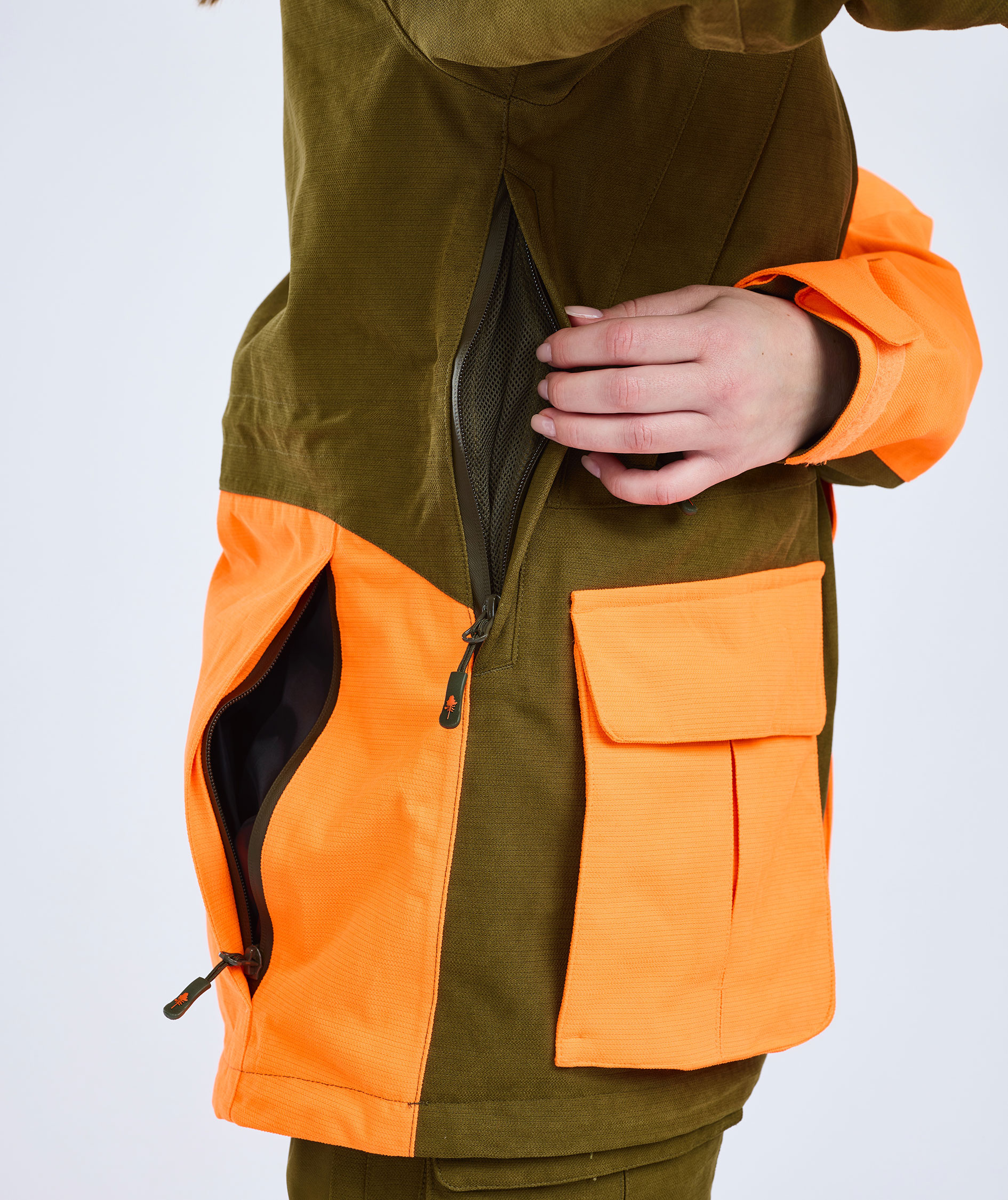 Pinewood&nbsp;Furudal Expert 2L Hunting damejakke, Olive Green/Orange, large image number 6