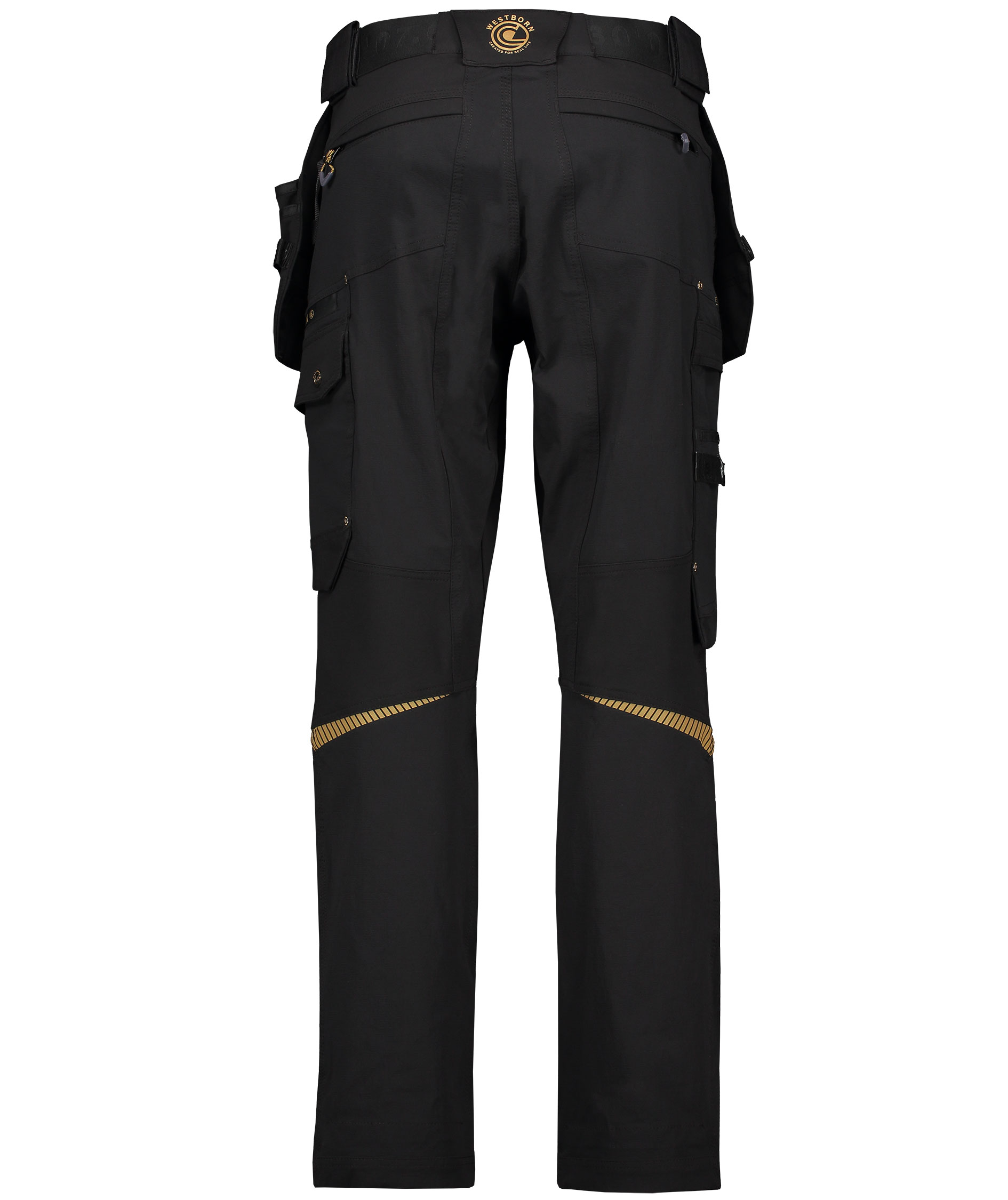 Westborn h&aring;ndv&aelig;rkerbukser full stretch, Black, large image number 4