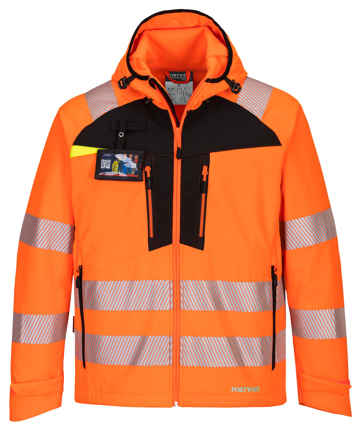 Portwest DX4 Softshelljacke, Hi-Vis Orange/Schwarz