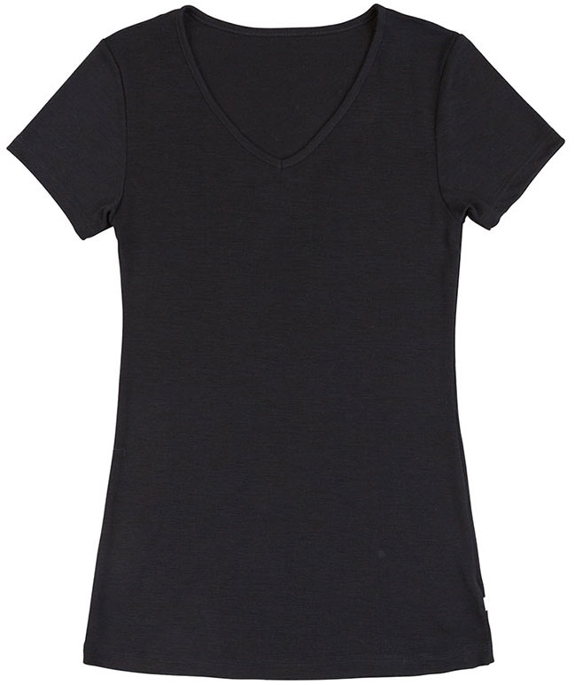 Joha Sara T-shirt dam, ull/silke, Svart