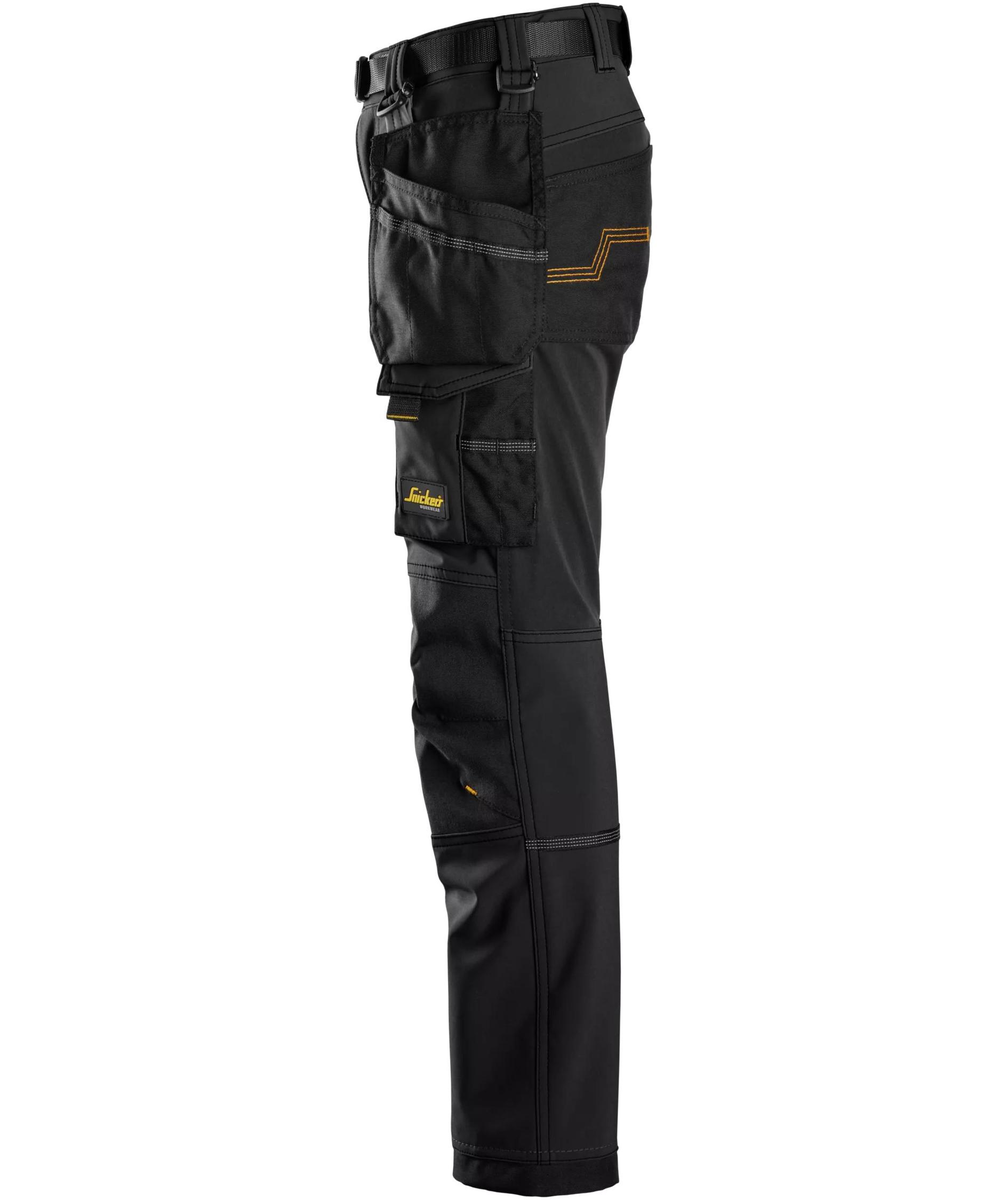 Snickers AllroundWork craftsman trousers 7575 for kids full stretch, Black, large image number 4