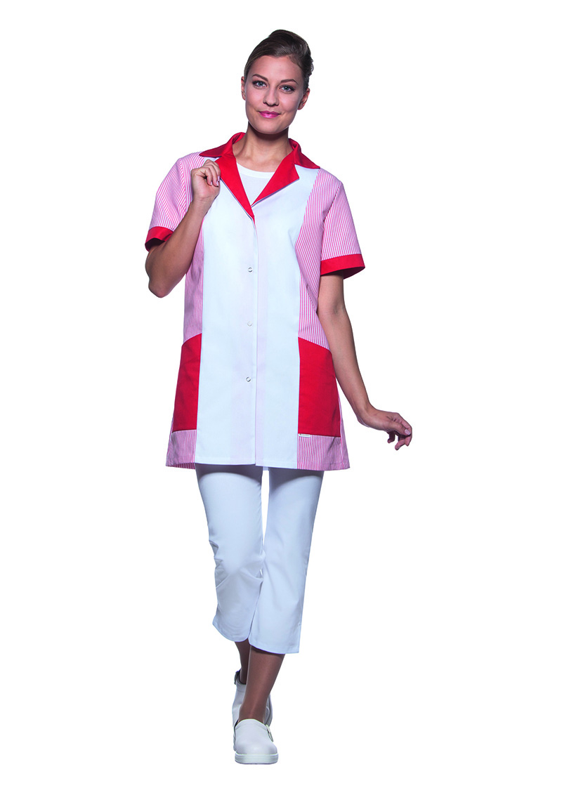 Karlowsky Penelope kurz&auml;rmeliger Damen-Tunika, White/red, large image number 2