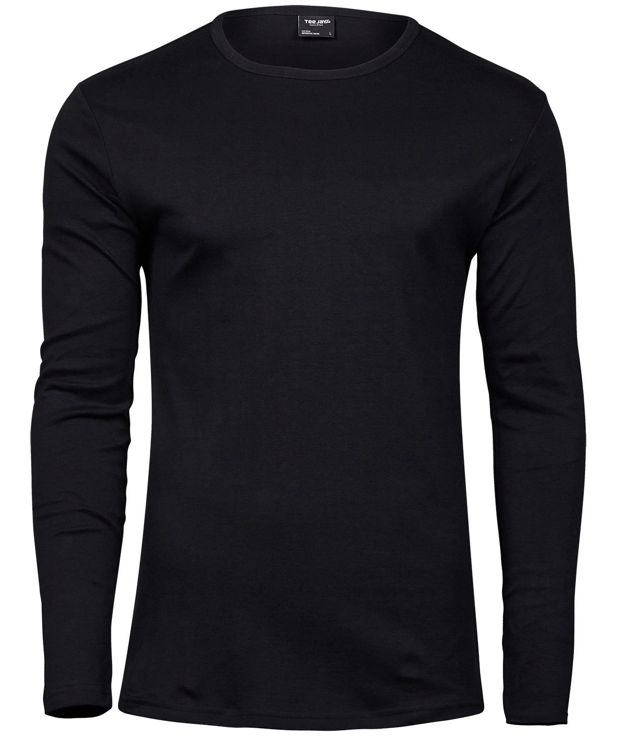 Tee Jays Interlock lang&aelig;rmet T-shirt, Sort, Sort, swatch