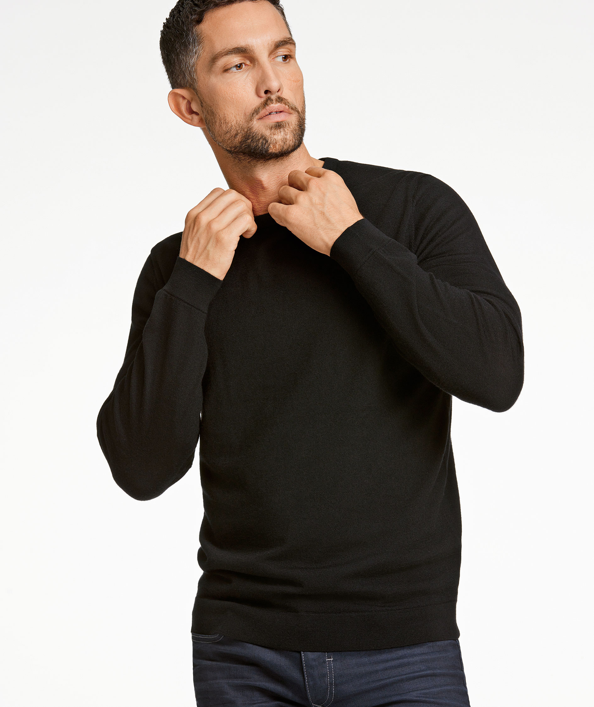 Lindbergh strikket genser med merinoull, Black, large image number 4