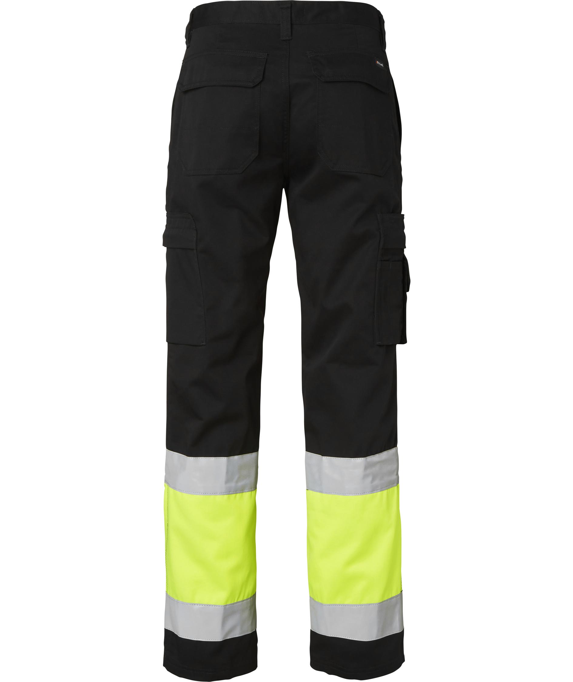 Top Swede servicebukse 2070, Svart/Hi-Vis Gul