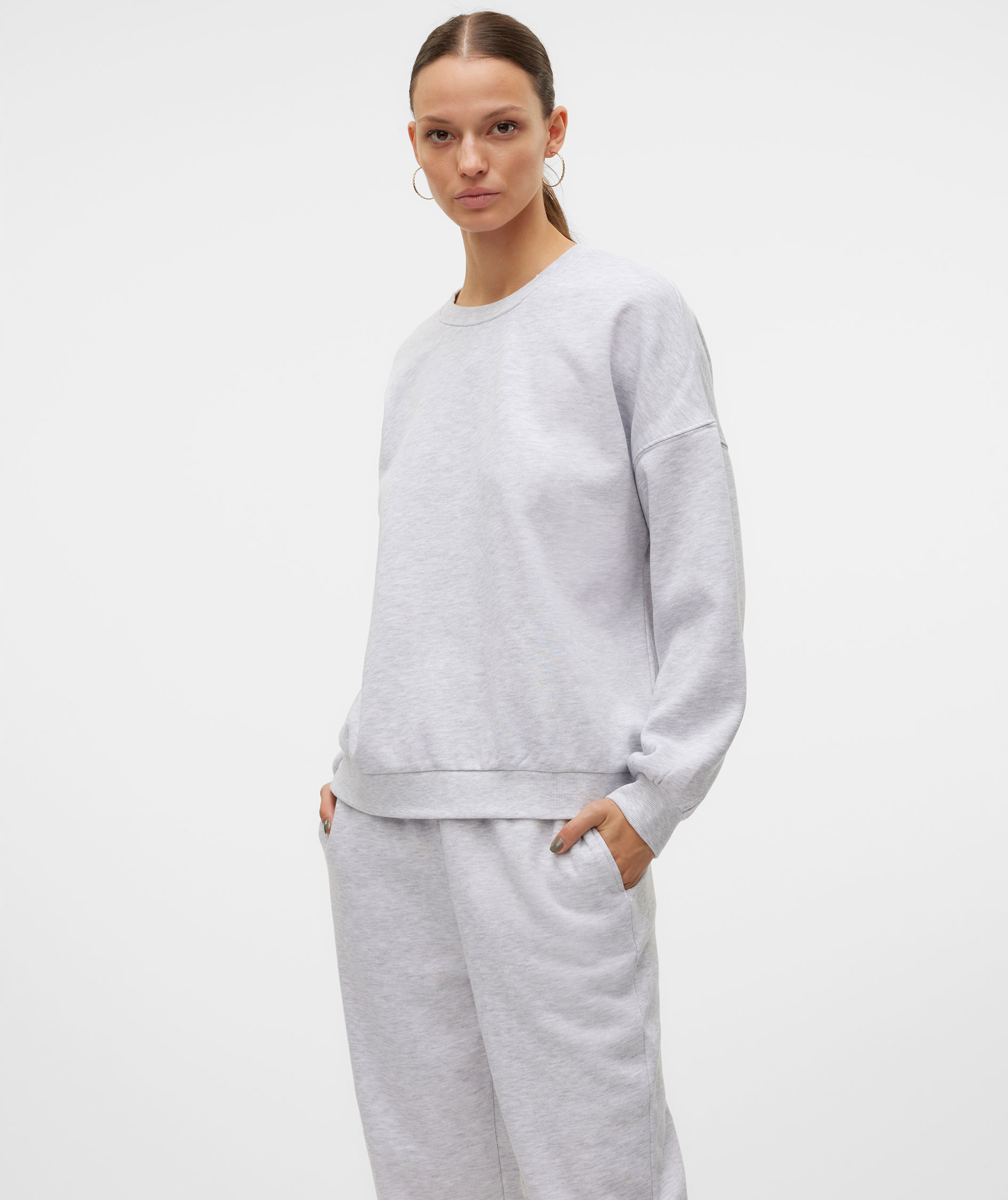Vero Moda VMSONJA dame sweatshirt, Light Grey Melange, large image number 5