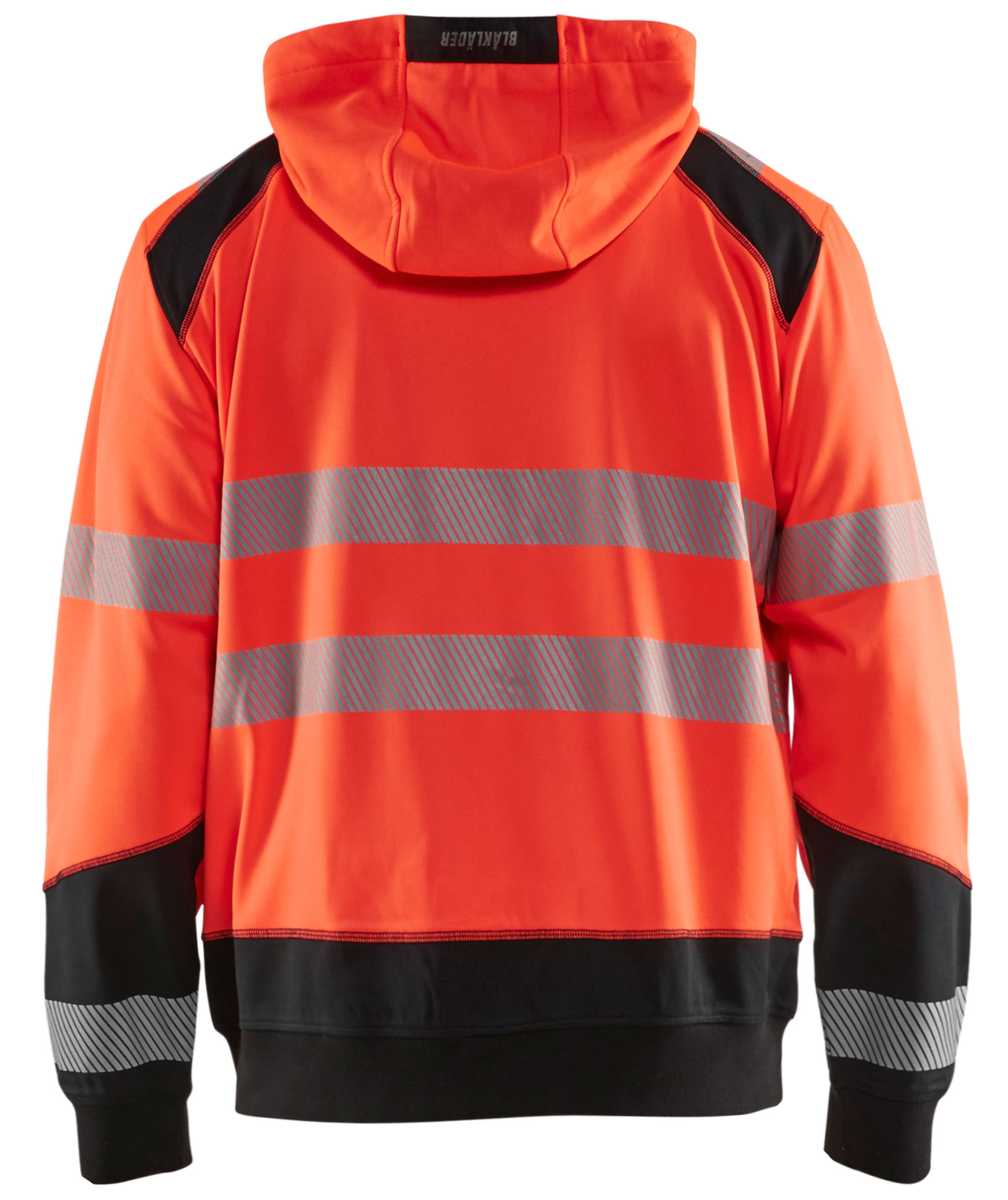 Bl&aring;kl&auml;der h&aelig;ttetr&oslash;je med lynl&aring;s, Hi-Vis r&oslash;d/sort