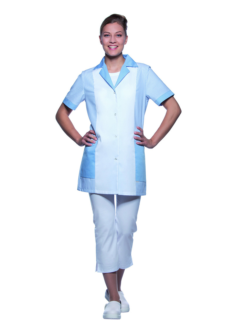 Karlowsky Penelope kurz&auml;rmeliger Damen-Tunika, White/light blue, large image number 2