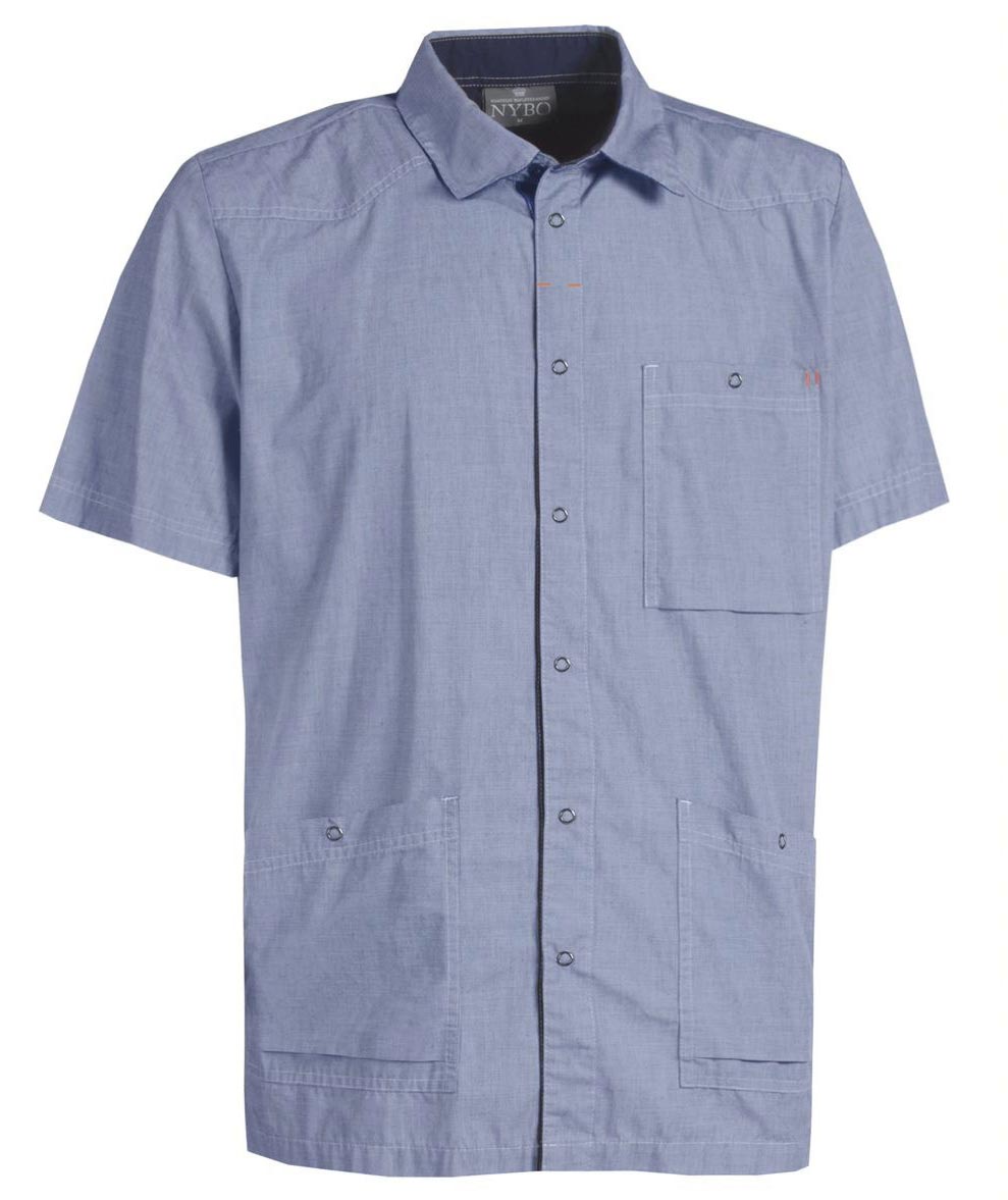 Nybo Workwear Flair kort&auml;rmad skjorta, Bl&aring;