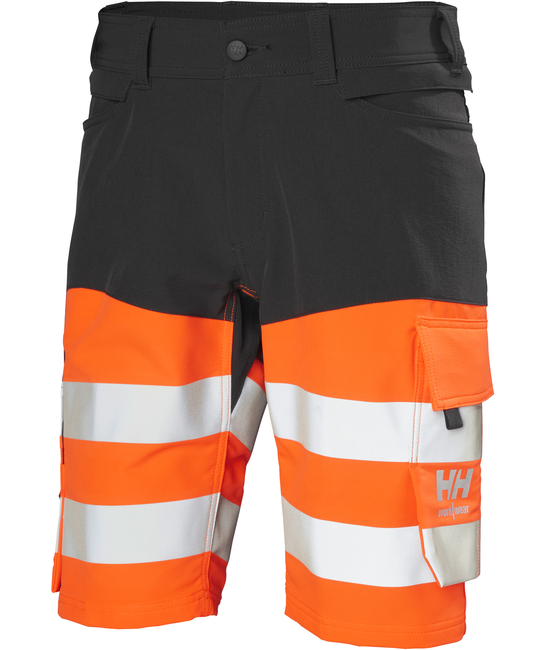 Helly Hansen Alna 4X Connect&trade; arbeidsshorts full stretch, Hi-vis Oransje/Ebony