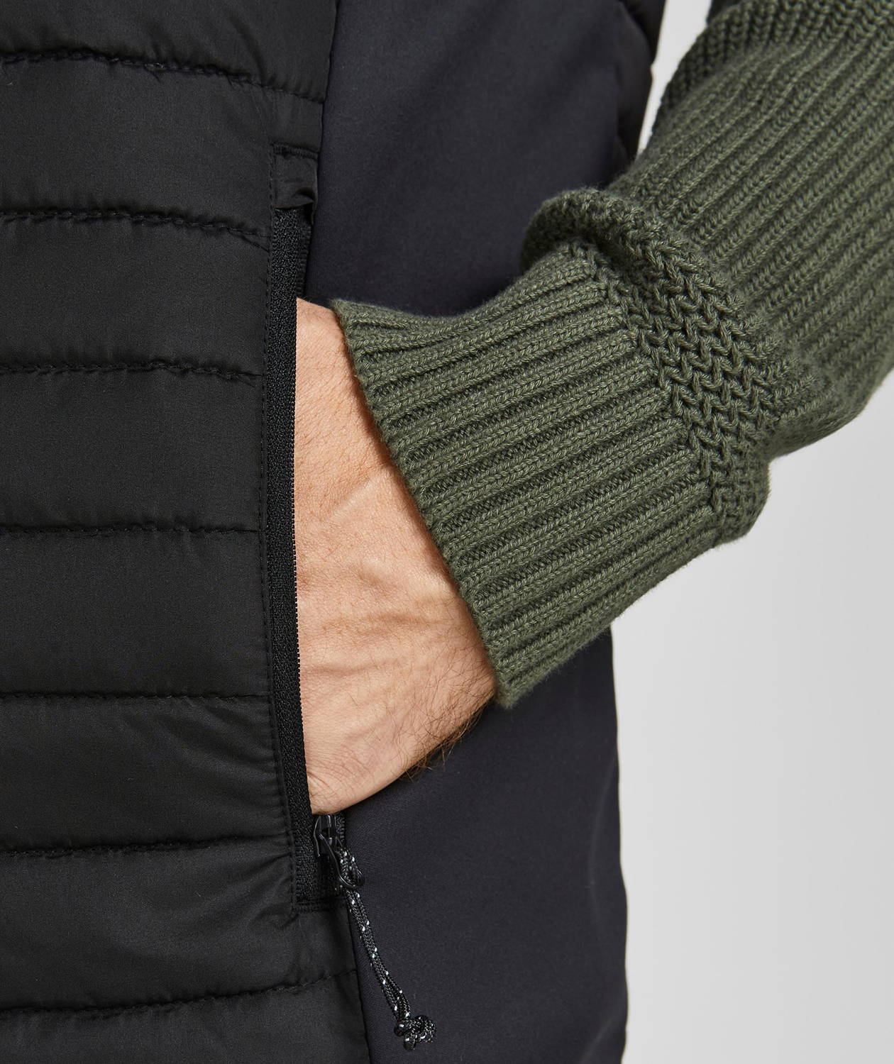 Jack & Jones JJEMULTI vatteret vest, Sort, large image number 4