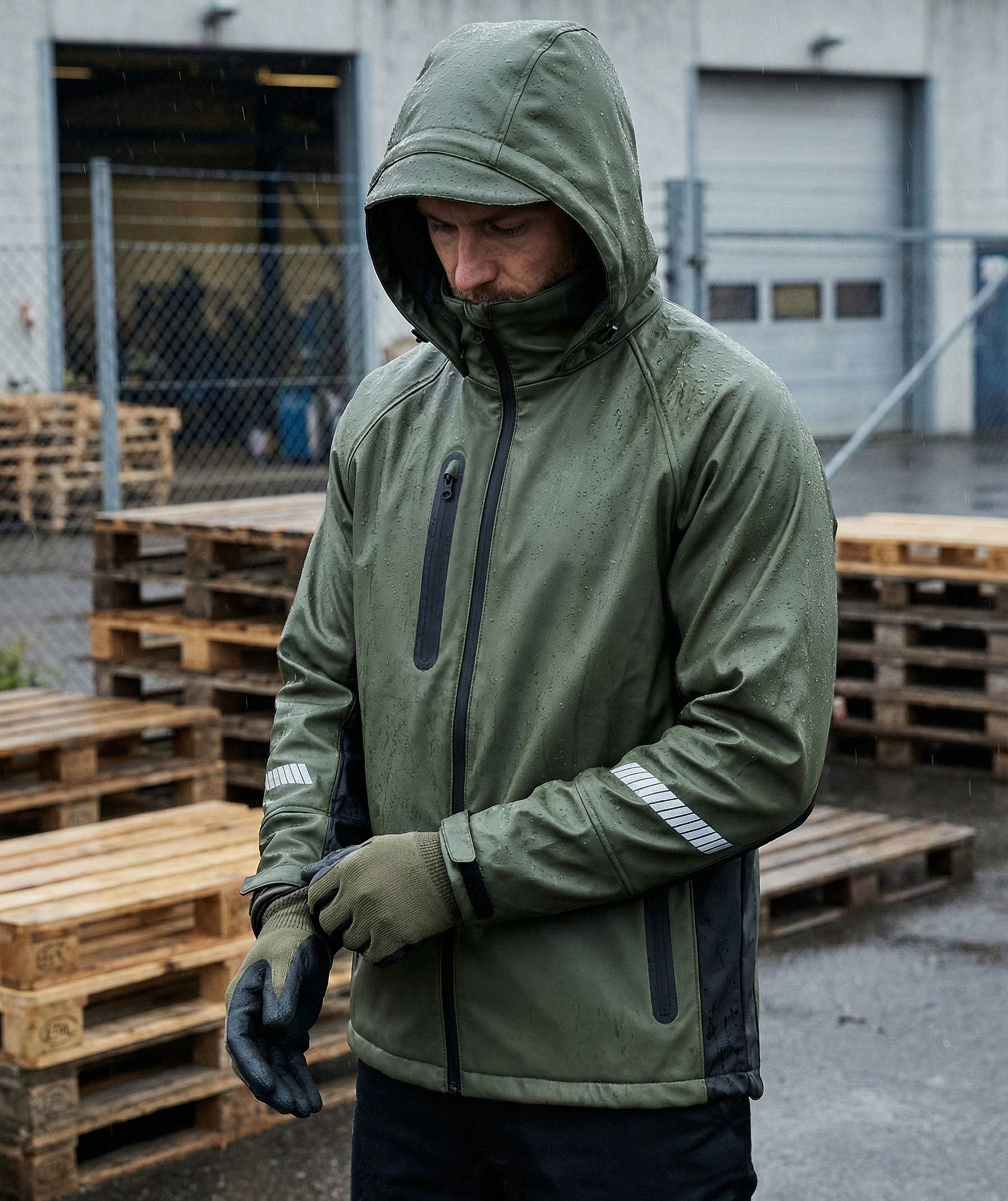 Lyngs&oslash;e Regenjacke, Gr&uuml;n/Schwarz