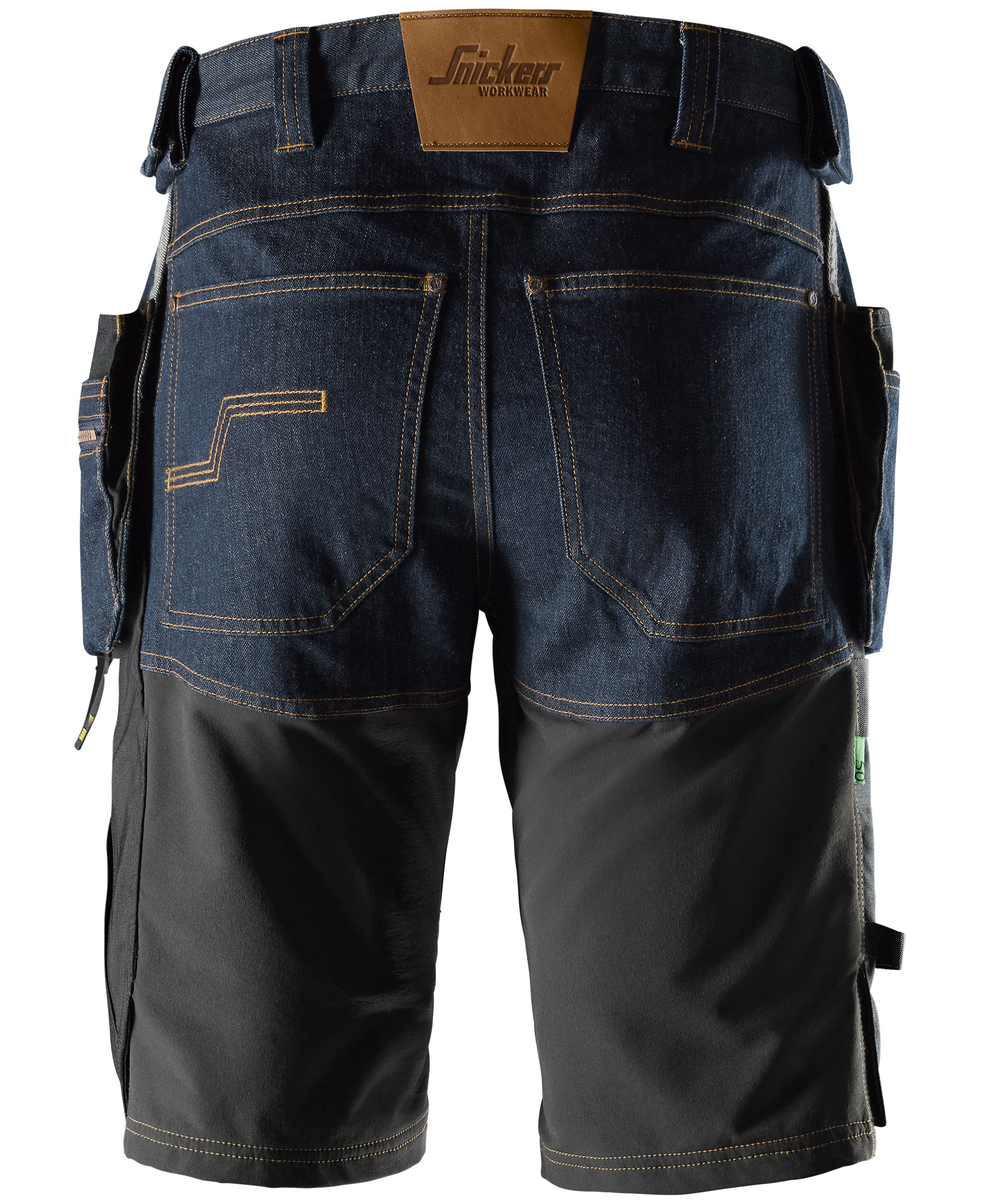 Snickers denim hantverksshorts 6155, Denim/Svart, large image number 2
