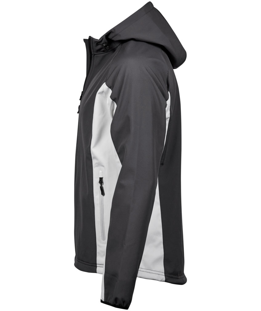 Tee Jays Performance softshelljakke med hette, Dark grey/Off white, large image number 3