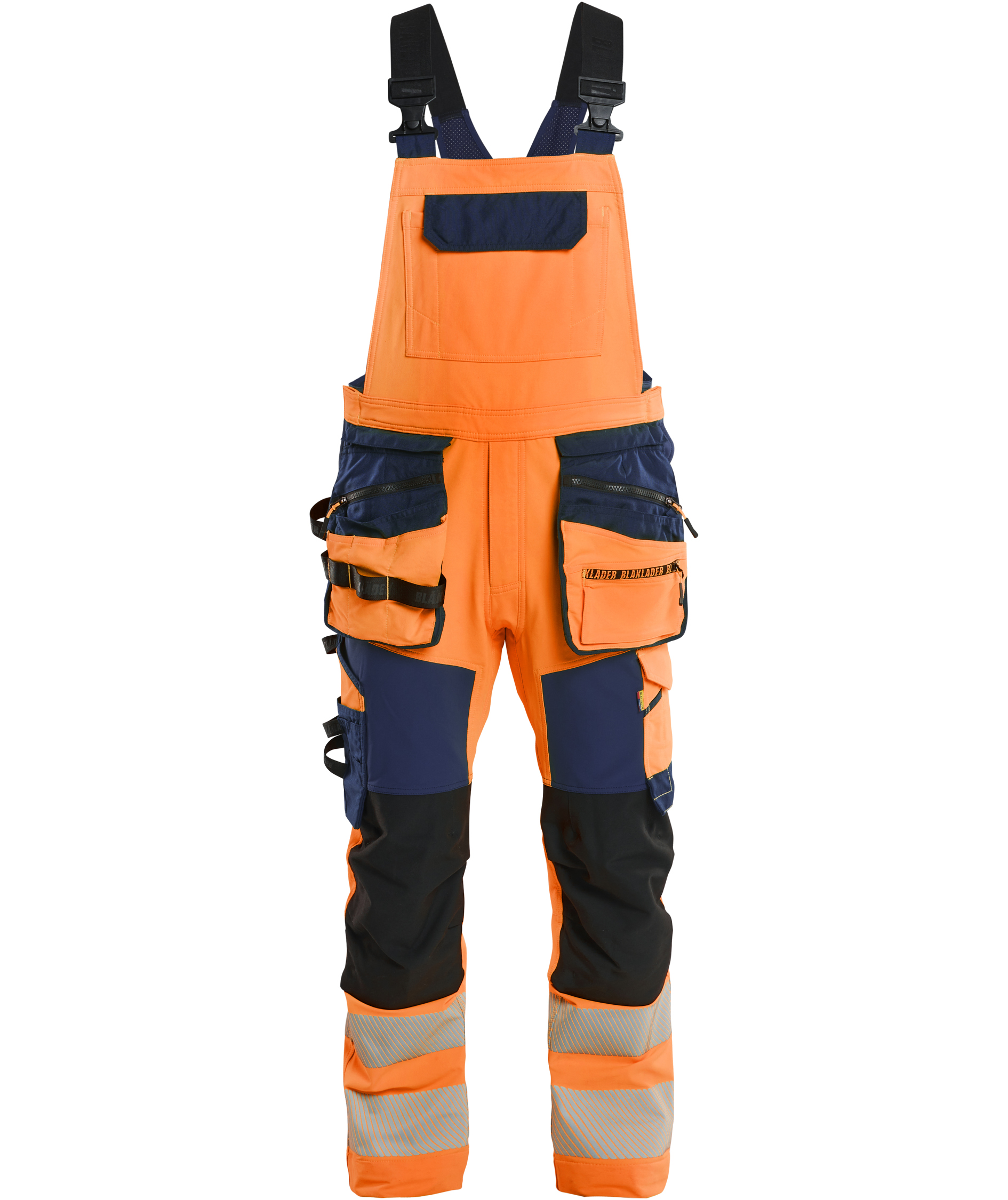 Bl&aring;kl&auml;der hantverksh&auml;ngselbyxa full stretch, Varsel Orange/Marinbl&aring;, Varsel Orange/Marinbl&aring;, swatch