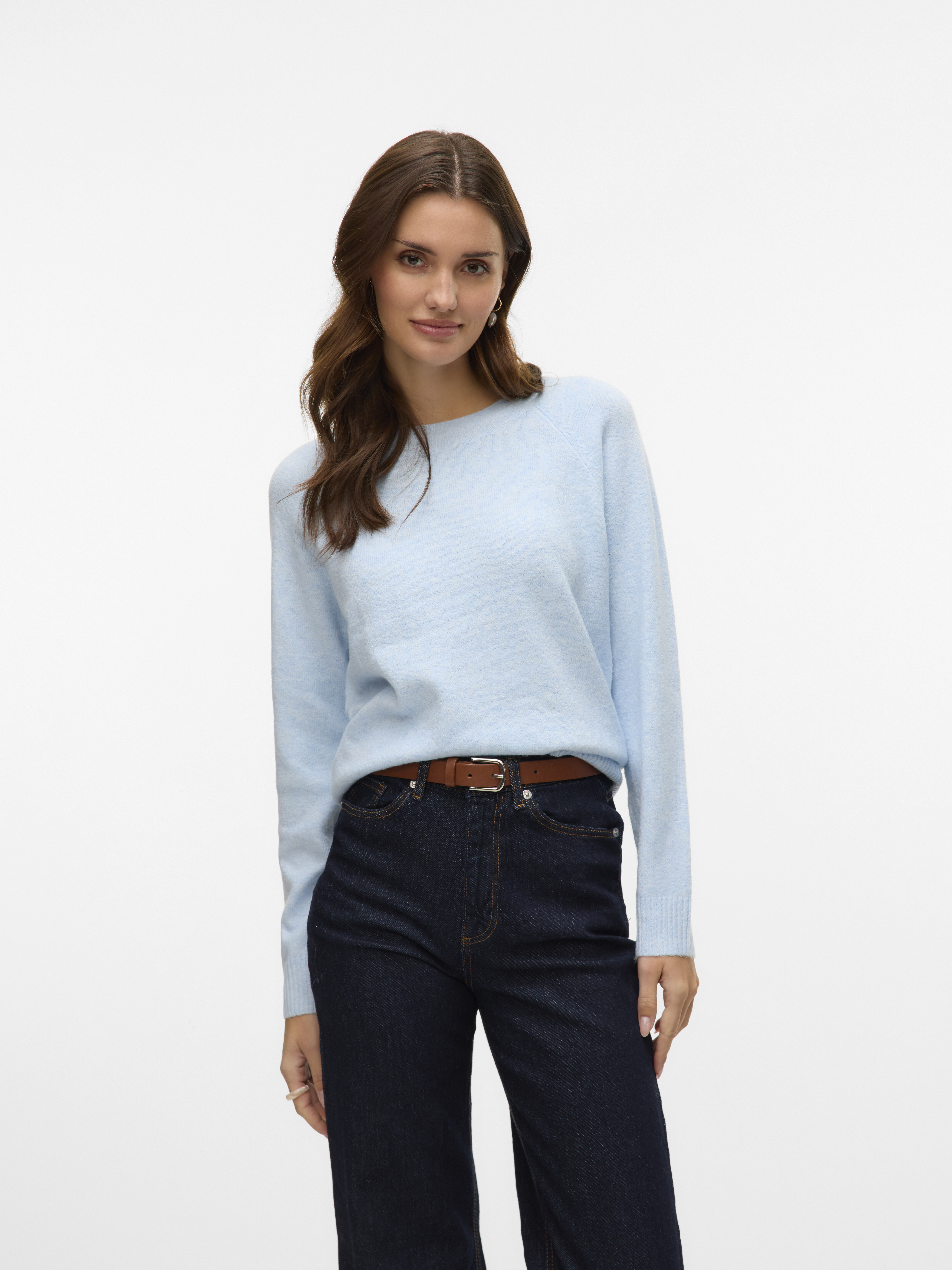 Vero Moda VMDOFFY stickad tr&ouml;ja dam, Cashmere Blue