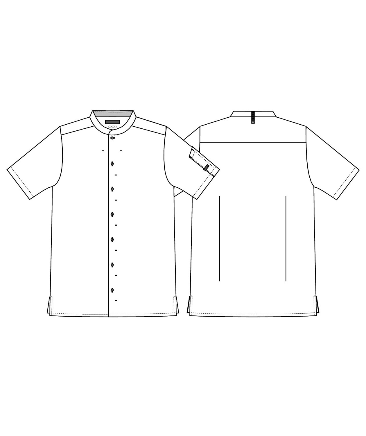 Kentaur modern fit short-sleeved  chefs shirt/server shirt, White, large image number 3