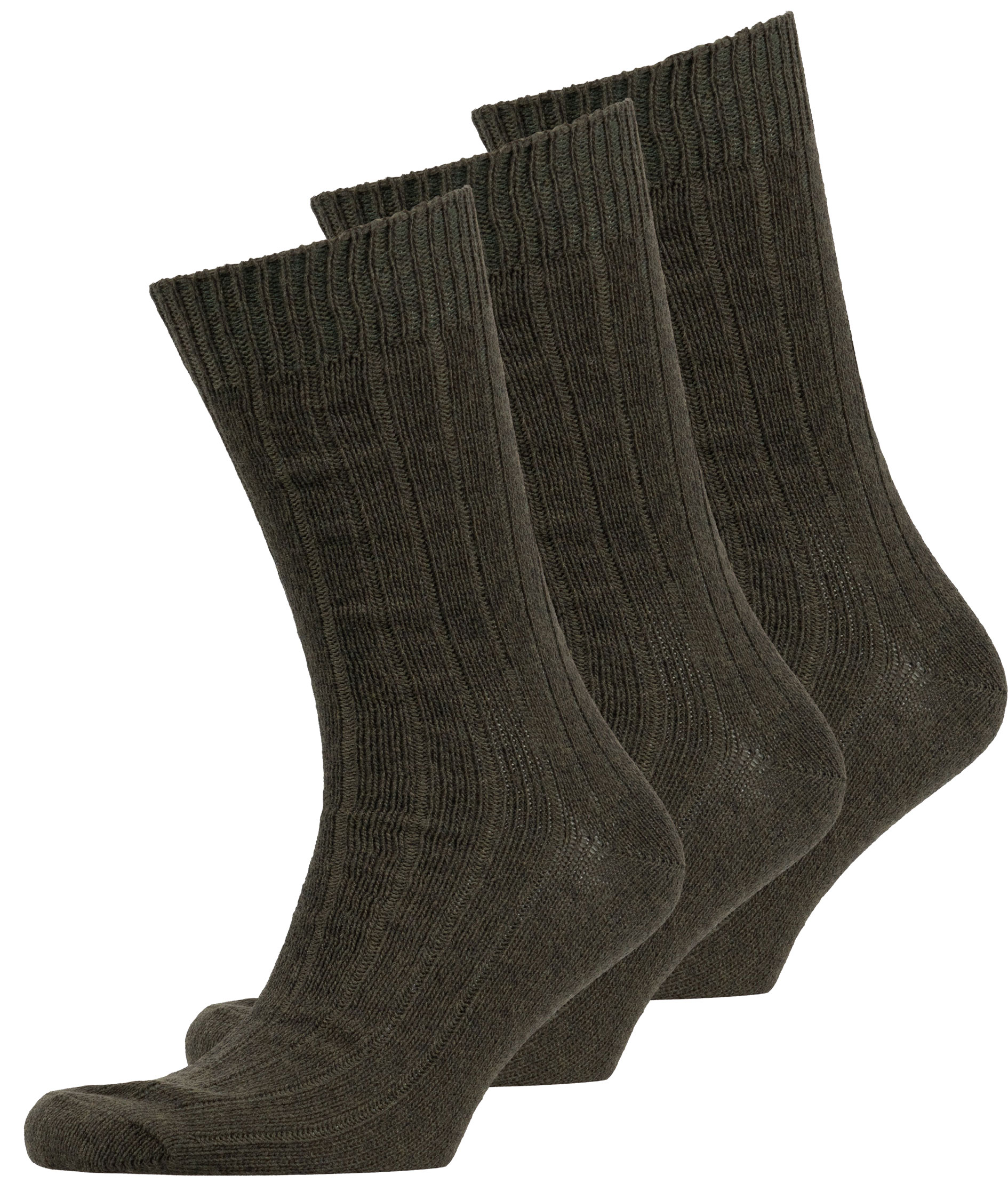 Westborn 3-pack wool socks, Dark khaki