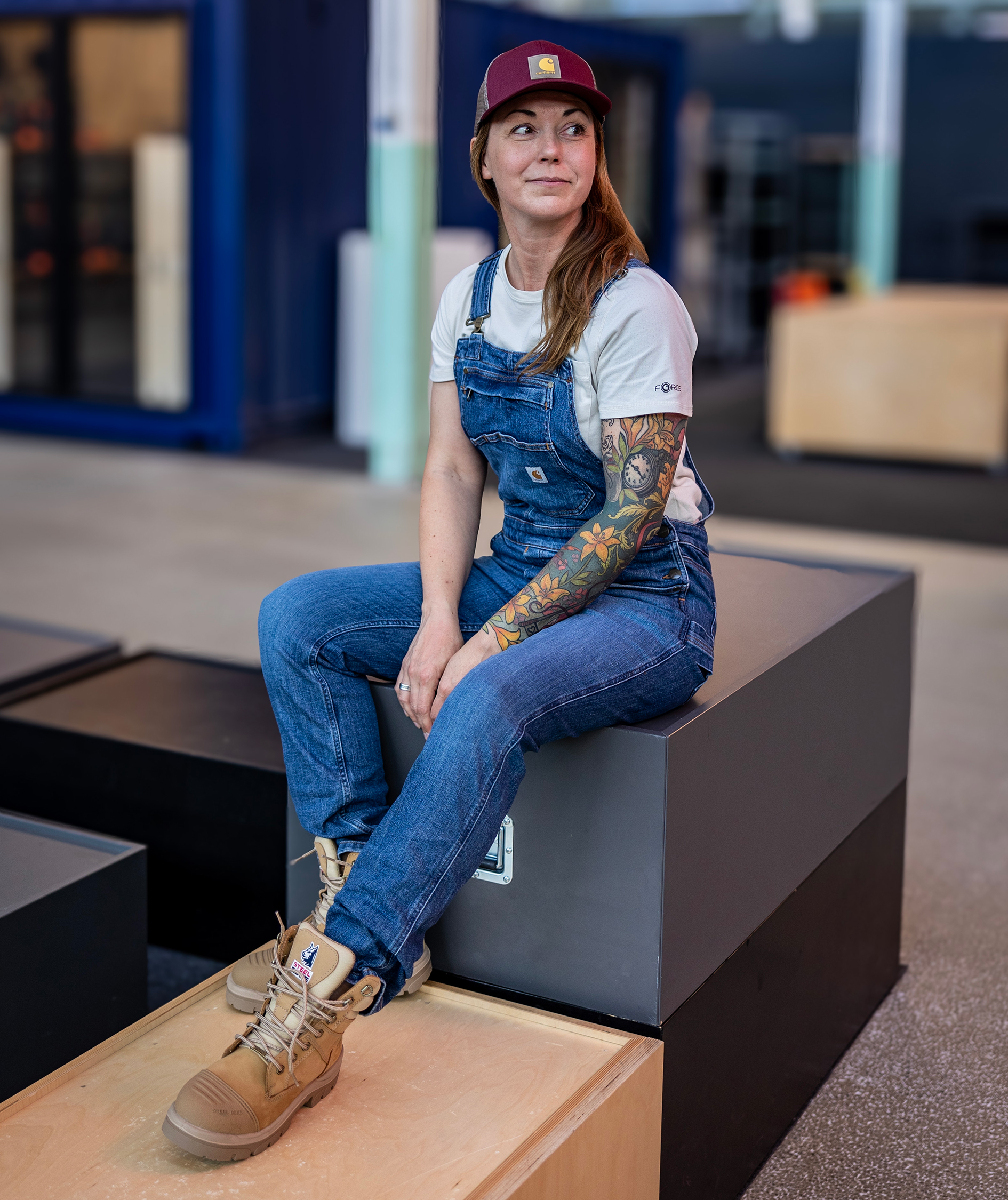 Carhartt denim h&auml;ngselbyxa dam, Arches