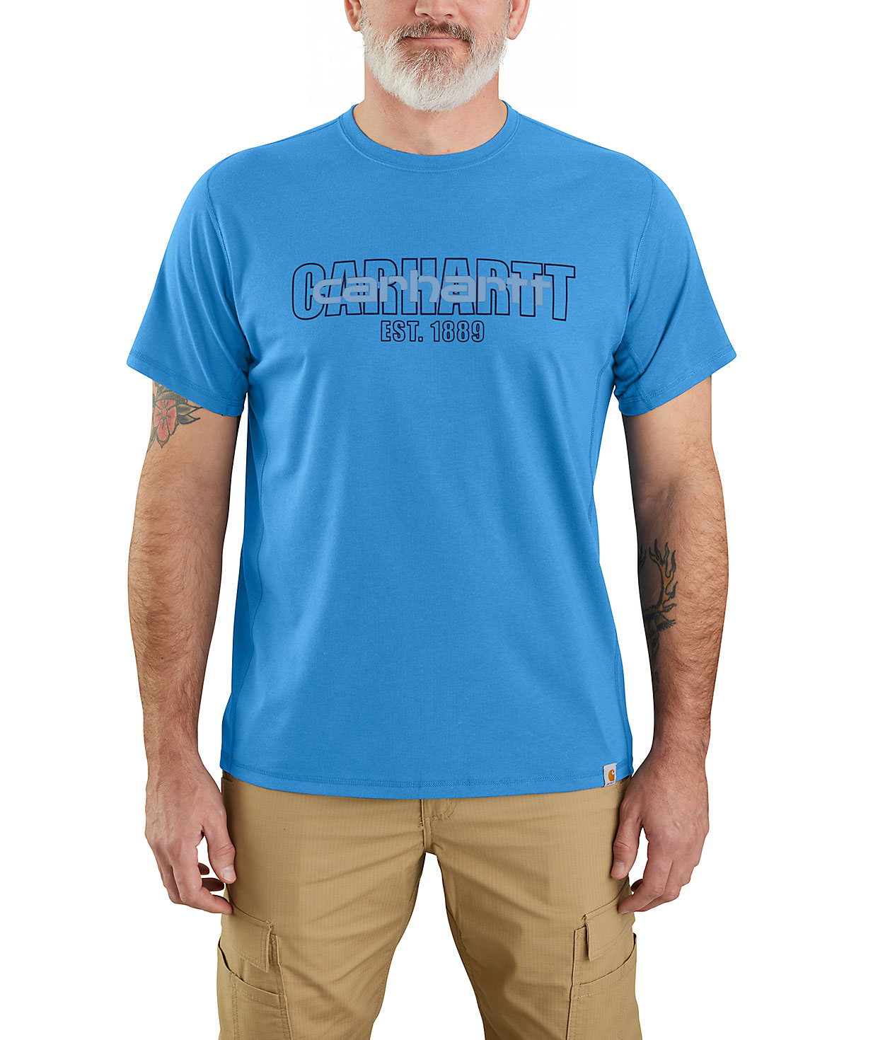 Carhartt Force Logo Graphic T-shirt, Engineer Blue Heather
