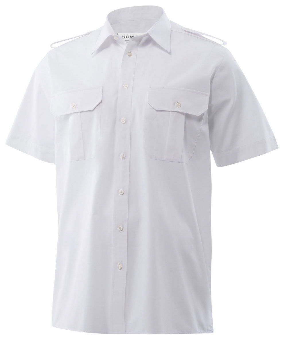 K&uuml;mmel Howard Slim fit kort&auml;rmad pilotskjorta, Vit